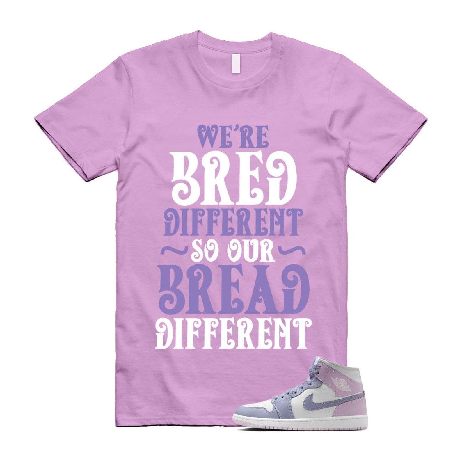 1 Indigo Haze Doll White Purple T Shirt Match BREAD BQ6472-510 T-Shirt, Sneaker Match Tee
