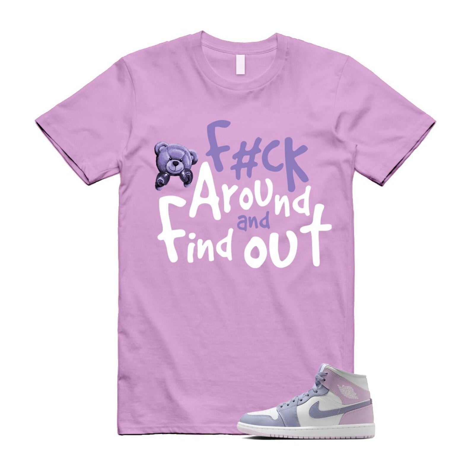 1 Indigo Haze Doll White Purple T Shirt Match FCK BQ6472-510 T-Shirt, Sneaker Match Tee