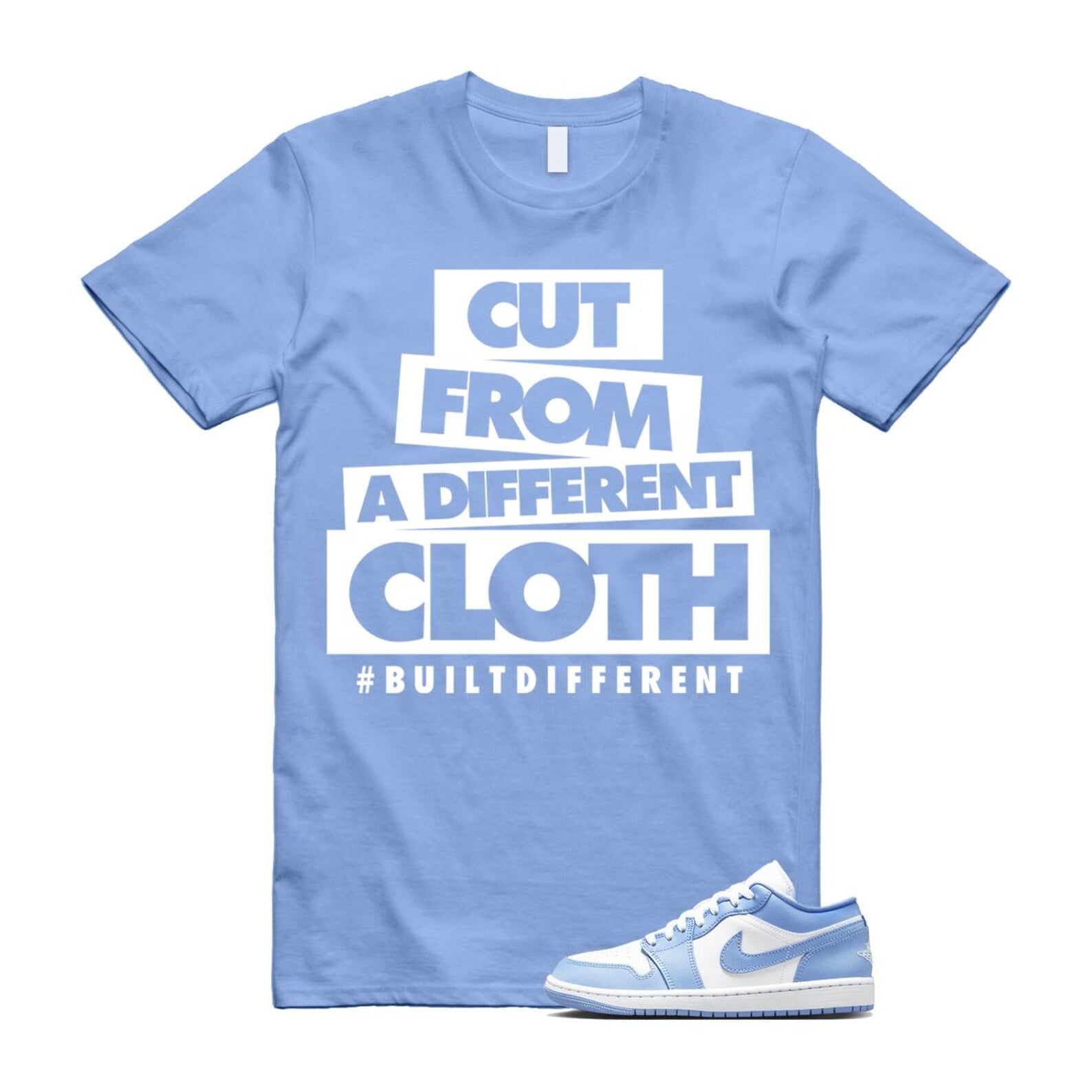 Jordan 1 Low White Aluminum T Shirt Match CLOTH DC0774-142 T-Shirt, Sneaker Match Tee