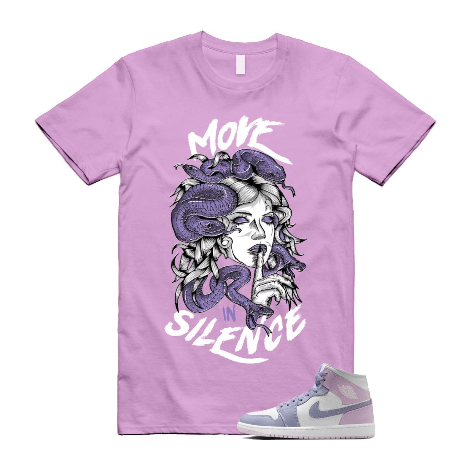 1 Indigo Haze Doll White Purple T Shirt Match MIS BQ6472-510 T-Shirt, Sneaker Match Tee