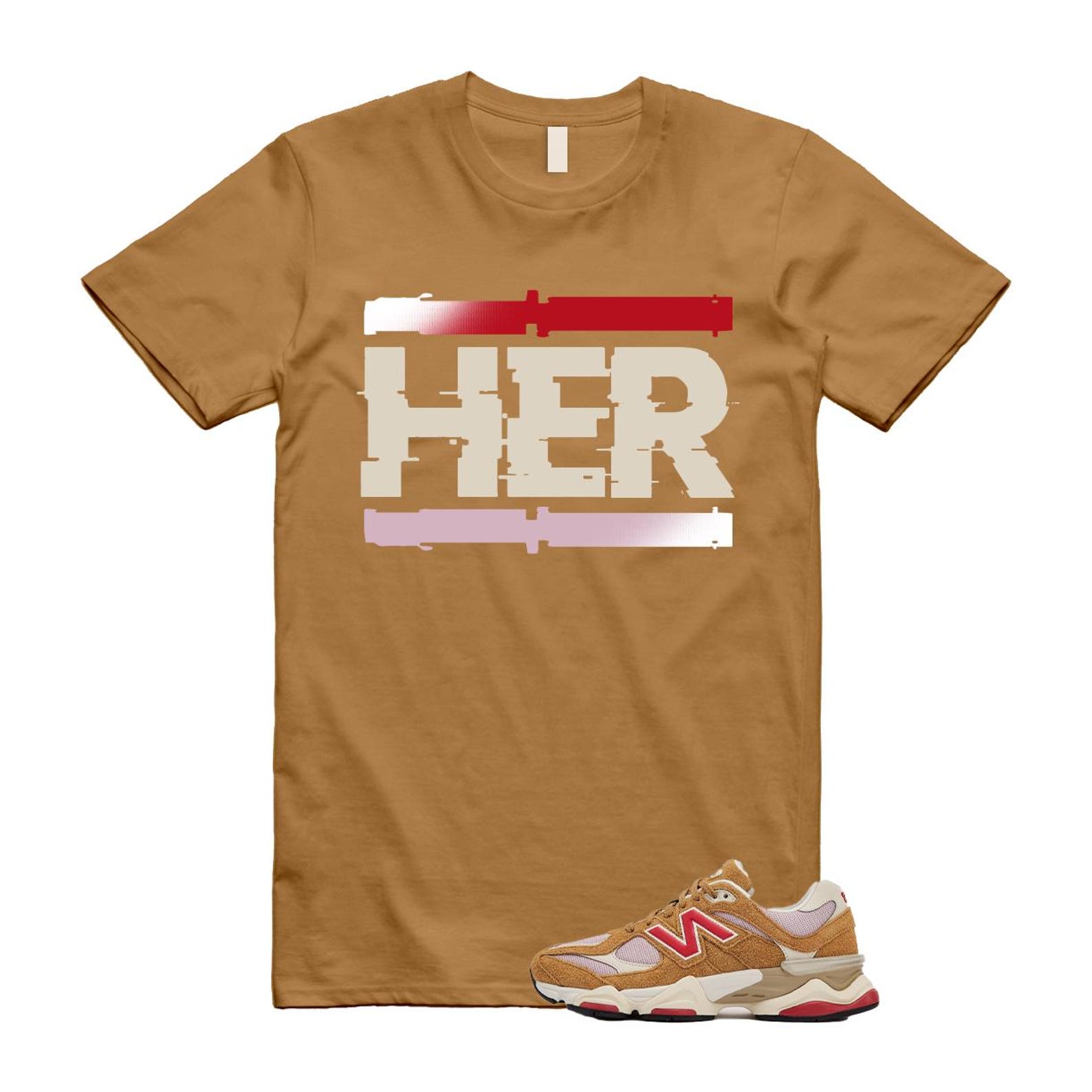 9060 Great Plains True Red Twilight Haze Wheat T Shirt Match HER U9060GEA T-Shirt, Sneaker Match Tee