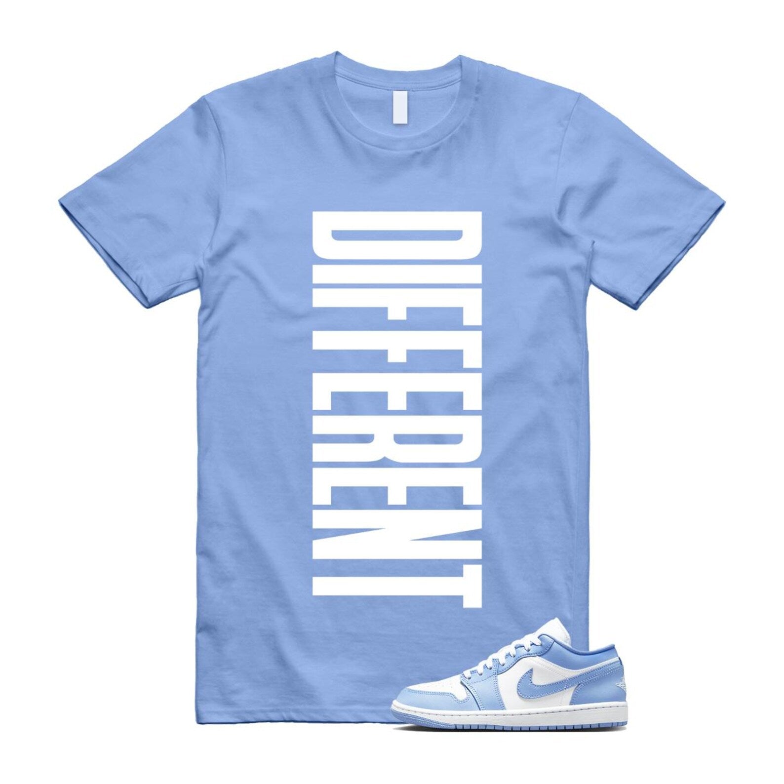 Jordan 1 Low White Aluminum T Shirt Match DFRNT DC0774-142 T-Shirt, Sneaker Match Tee