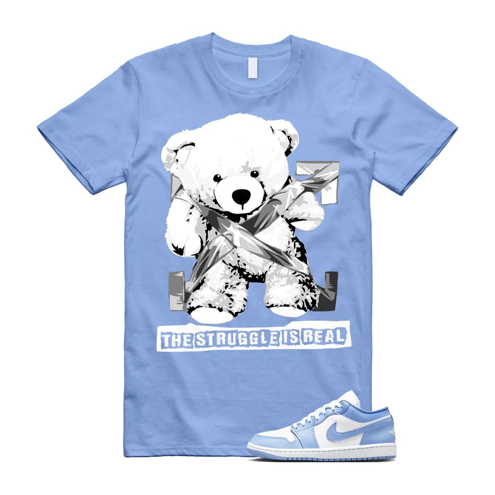 Jordan 1 Low White Aluminum T Shirt Match STRUG DC0774-142 T-Shirt, Sneaker Match Tee