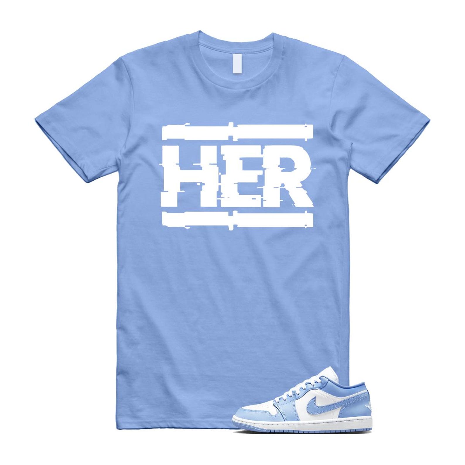 Jordan 1 Low White Aluminum T Shirt Match HER DC0774-142 T-Shirt, Sneaker Match Tee
