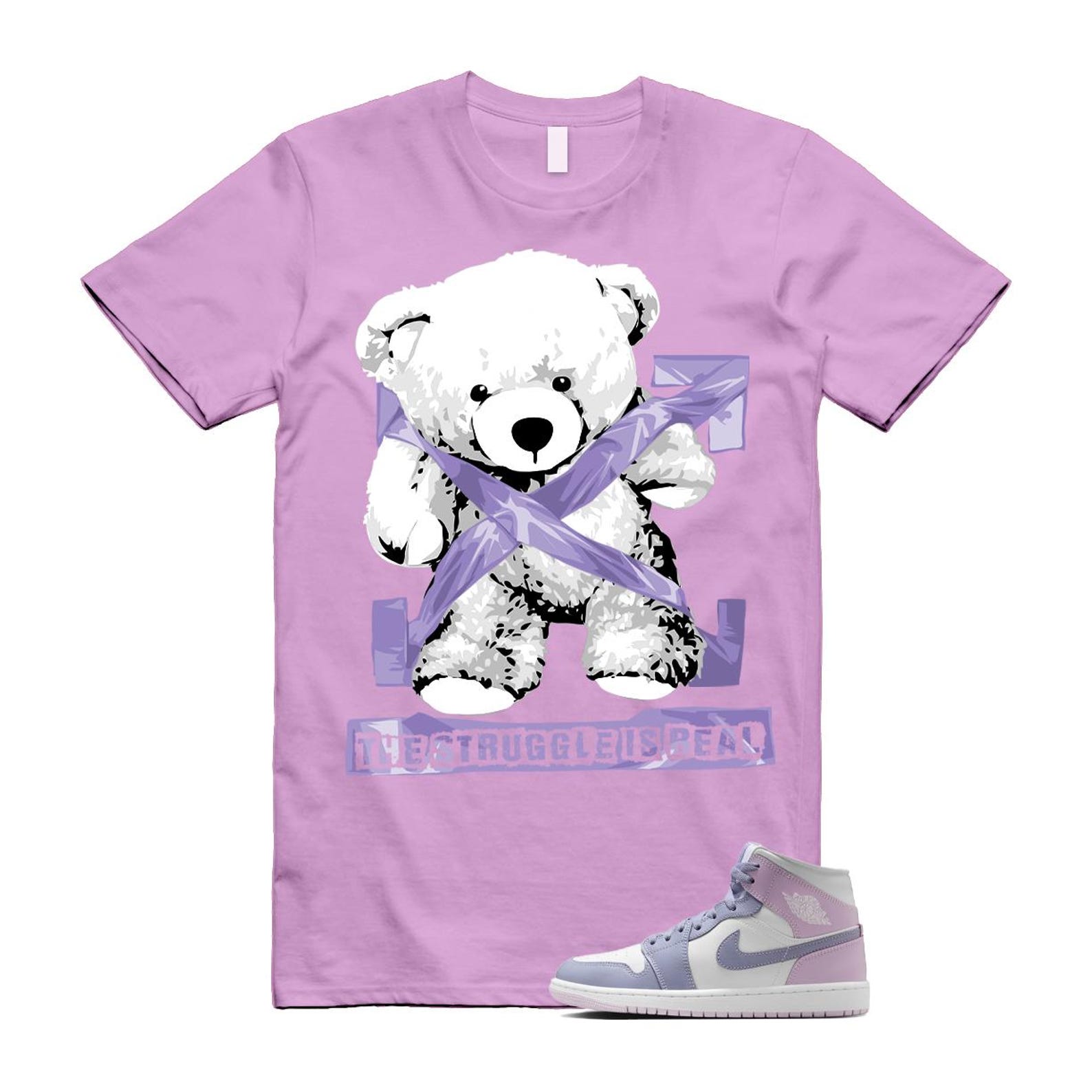 1 Indigo Haze Doll White Purple T Shirt Match STRUG BQ6472-510 T-Shirt, Sneaker Match Tee