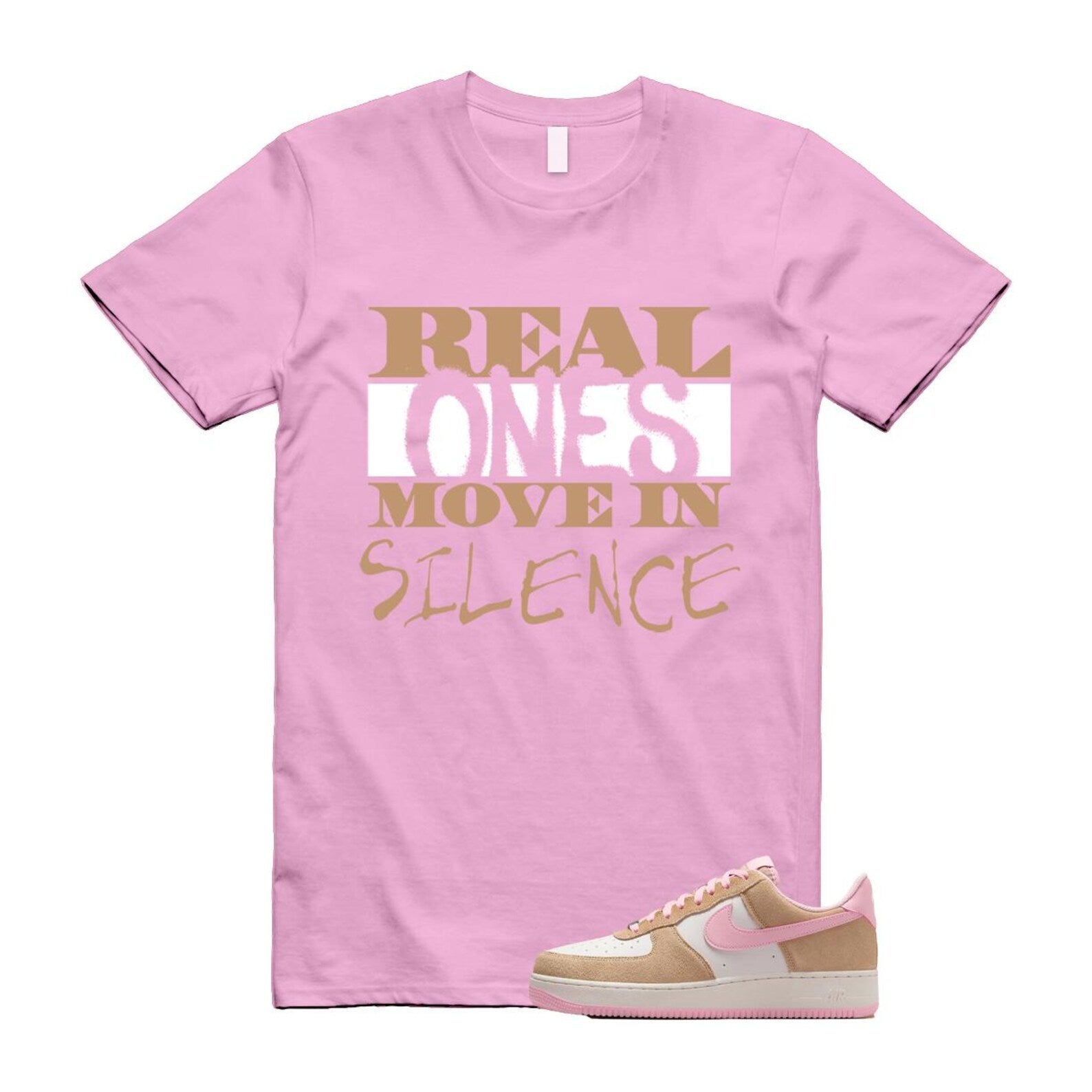 Air Force 1 Rattan Pink Hemp Phantom Medium Soft Low '07 LV8 T Shirt Match REAL FQ8714-202 T-Shirt, Sneaker Match Tee