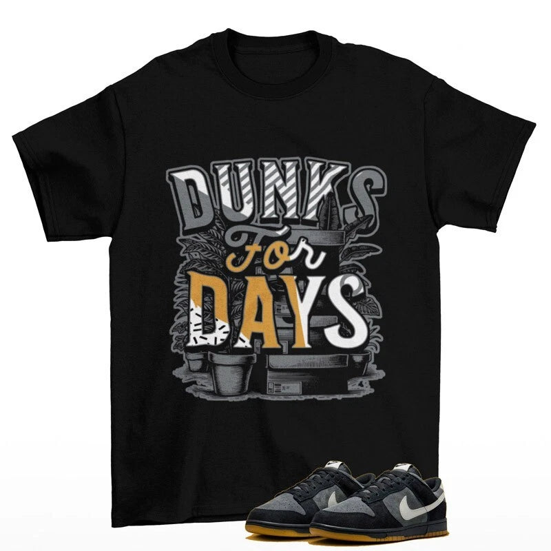 Stacked Sneaker Shirt to Match Dunk Low SE Black Grey Gum HQ1931-001 T-Shirt, Sneaker Match Tee