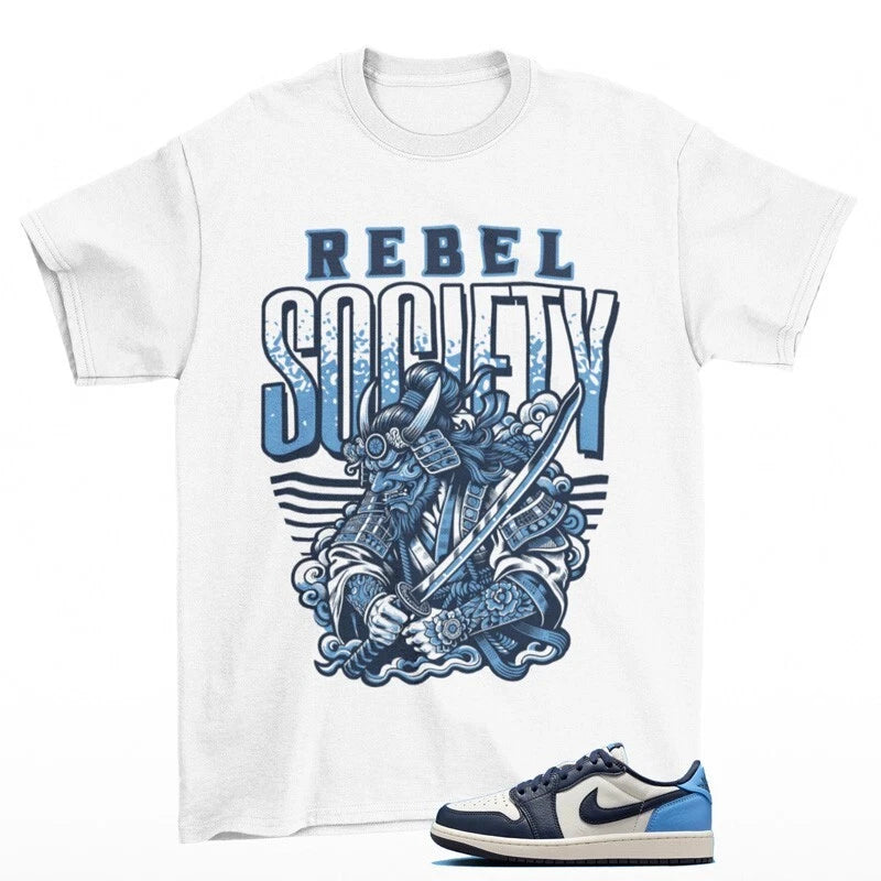 Ronin Sneaker Shirt White to Match Jordan 1 Low OG Obsidian CZ0790-400 T-Shirt, Sneaker Match Tee