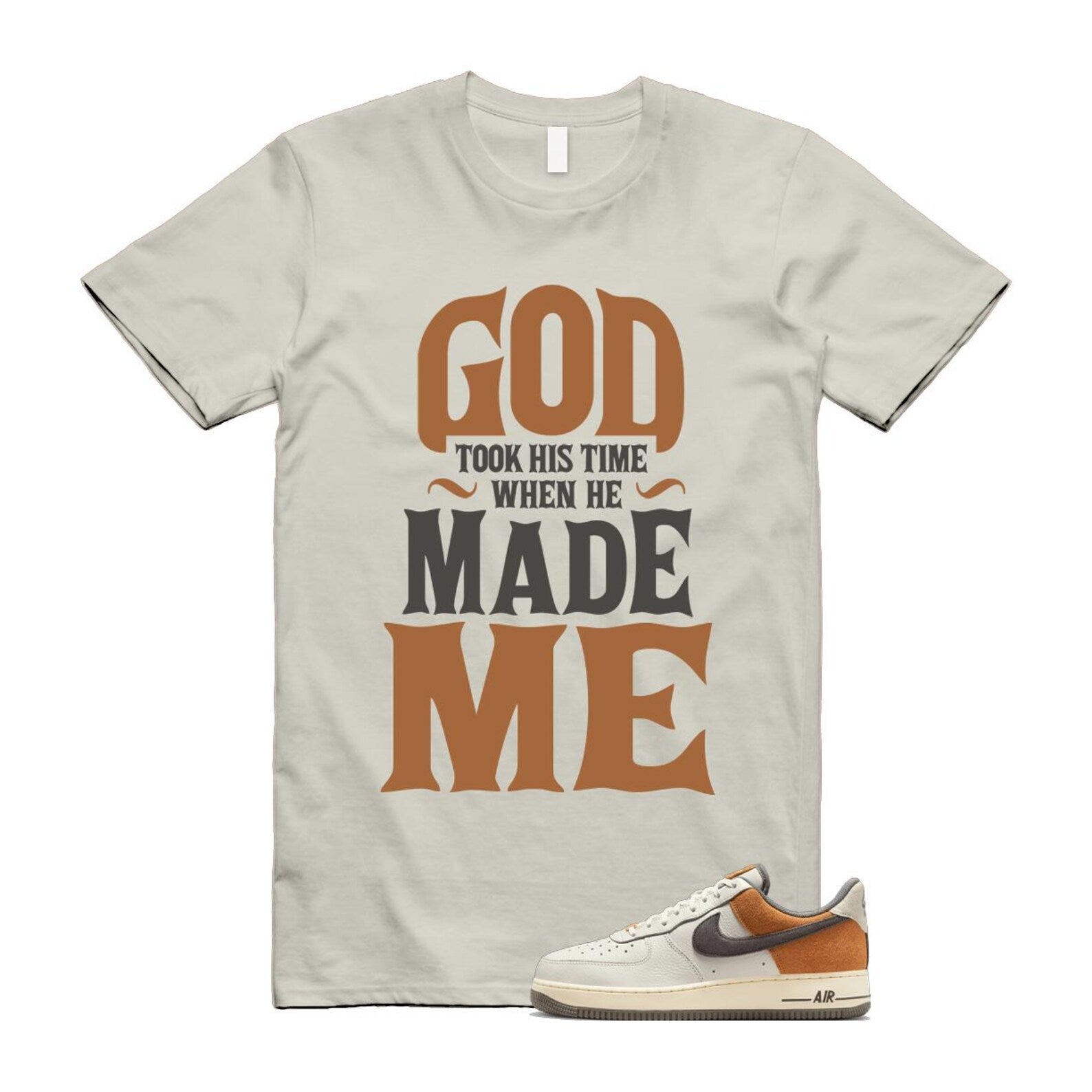 Air Force 1 Phantom Copper Moon Coconut Milk Flat Pewter T Shirt Match GTHT IB7718-030 T-Shirt, Sneaker Match Tee