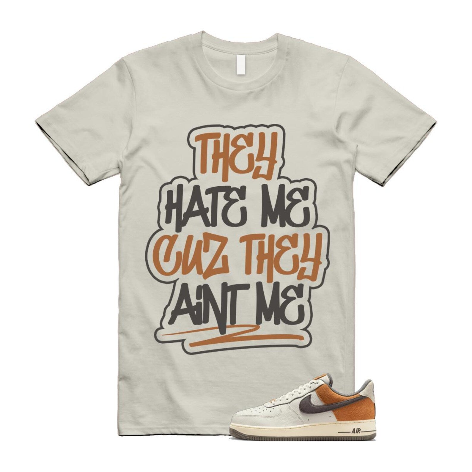 Air Force 1 Phantom Copper Moon Coconut Milk Flat Pewter T Shirt Match AINTME IB7718-030 T-Shirt, Sneaker Match Tee