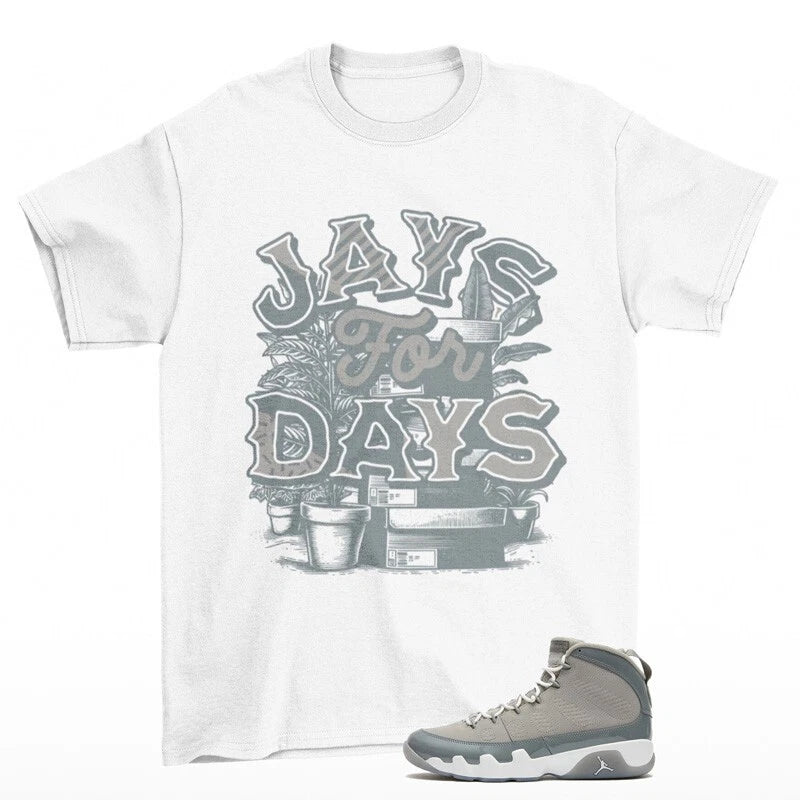 Stacked Sneaker Shirt White to Match Jordan 9 Retro Cool Grey HV4794-011 T-Shirt, Sneaker Match Tee