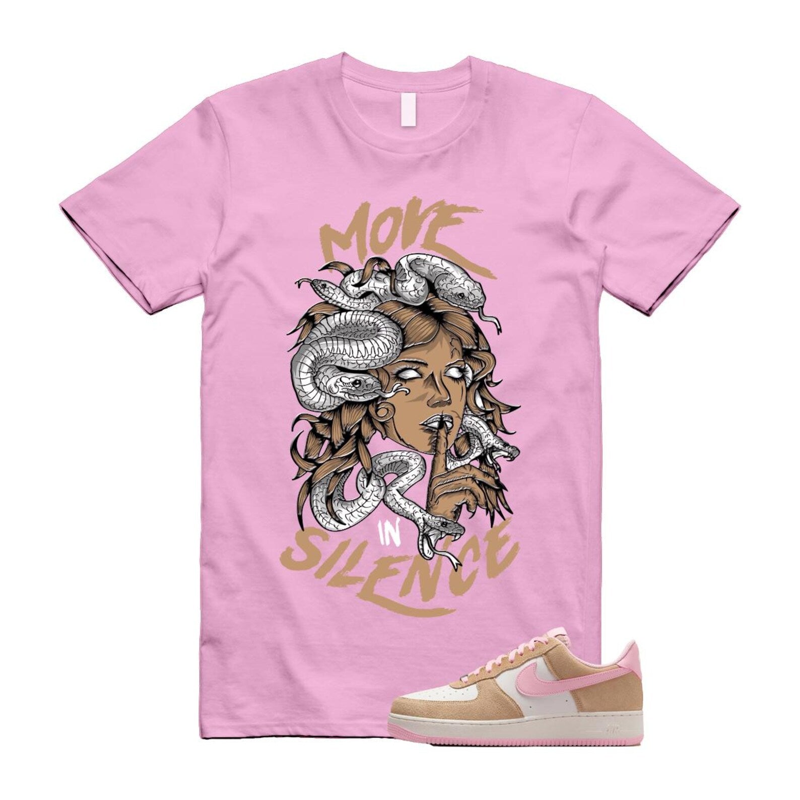 Air Force 1 Rattan Pink Hemp Phantom Medium Soft Low '07 LV8 T Shirt Match MIS FQ8714-202 T-Shirt, Sneaker Match Tee