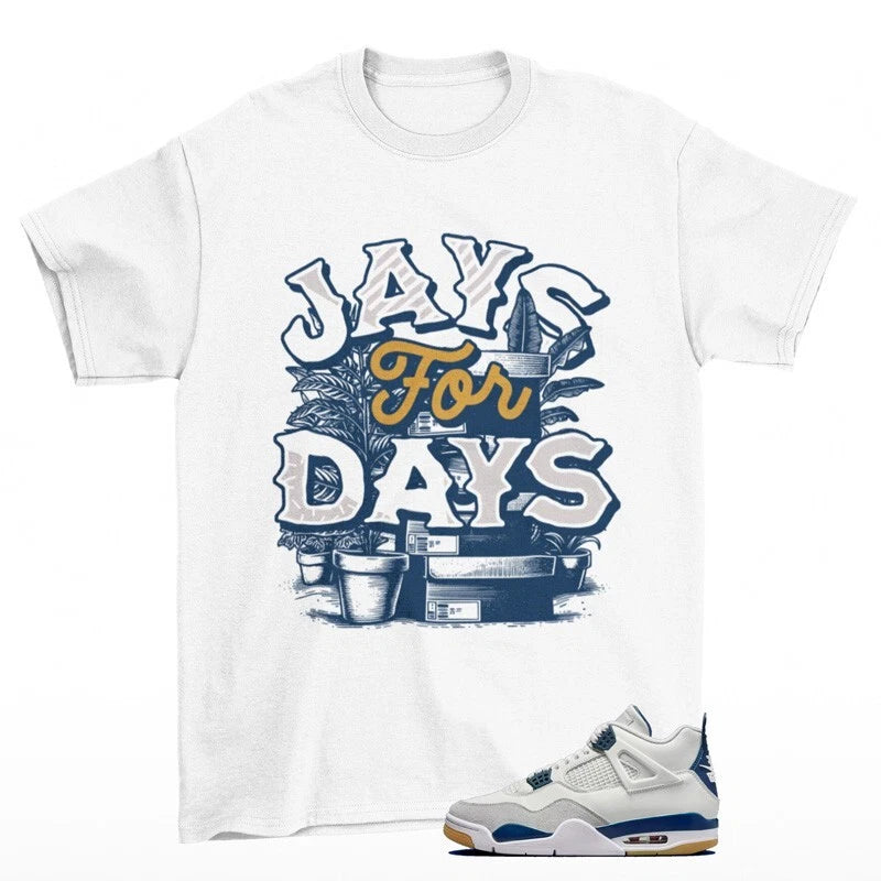 Stacked Sneaker Shirt to Match Jordan 4 Retro SB Navy DR5415-100 T-Shirt, Sneaker Match Tee