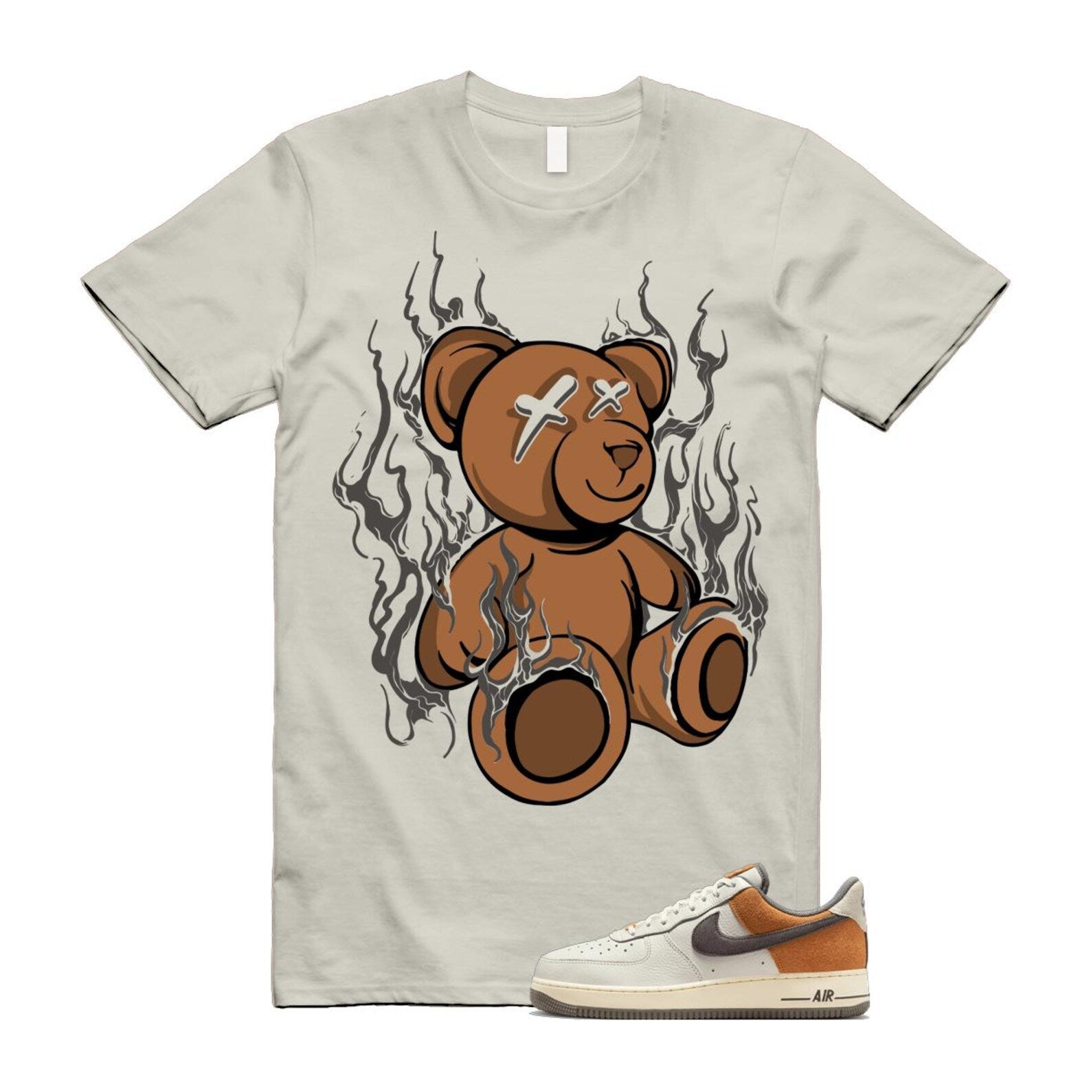Air Force 1 Phantom Copper Moon Coconut Milk Flat Pewter T Shirt Match LIT IB7718-030 T-Shirt, Sneaker Match Tee