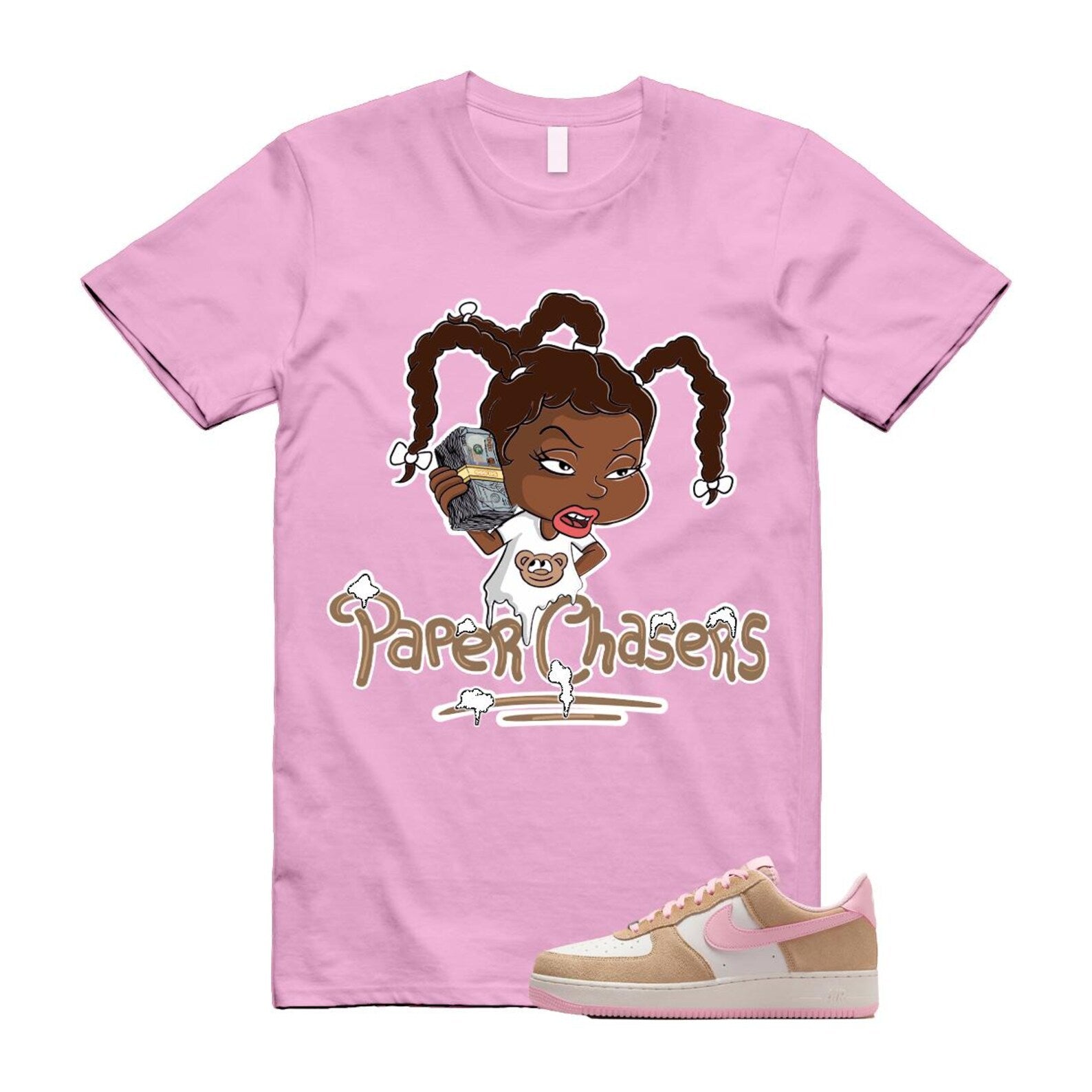 Air Force 1 Rattan Pink Hemp Phantom Medium Soft Low '07 LV8 T Shirt Match PC FQ8714-202 T-Shirt, Sneaker Match Tee