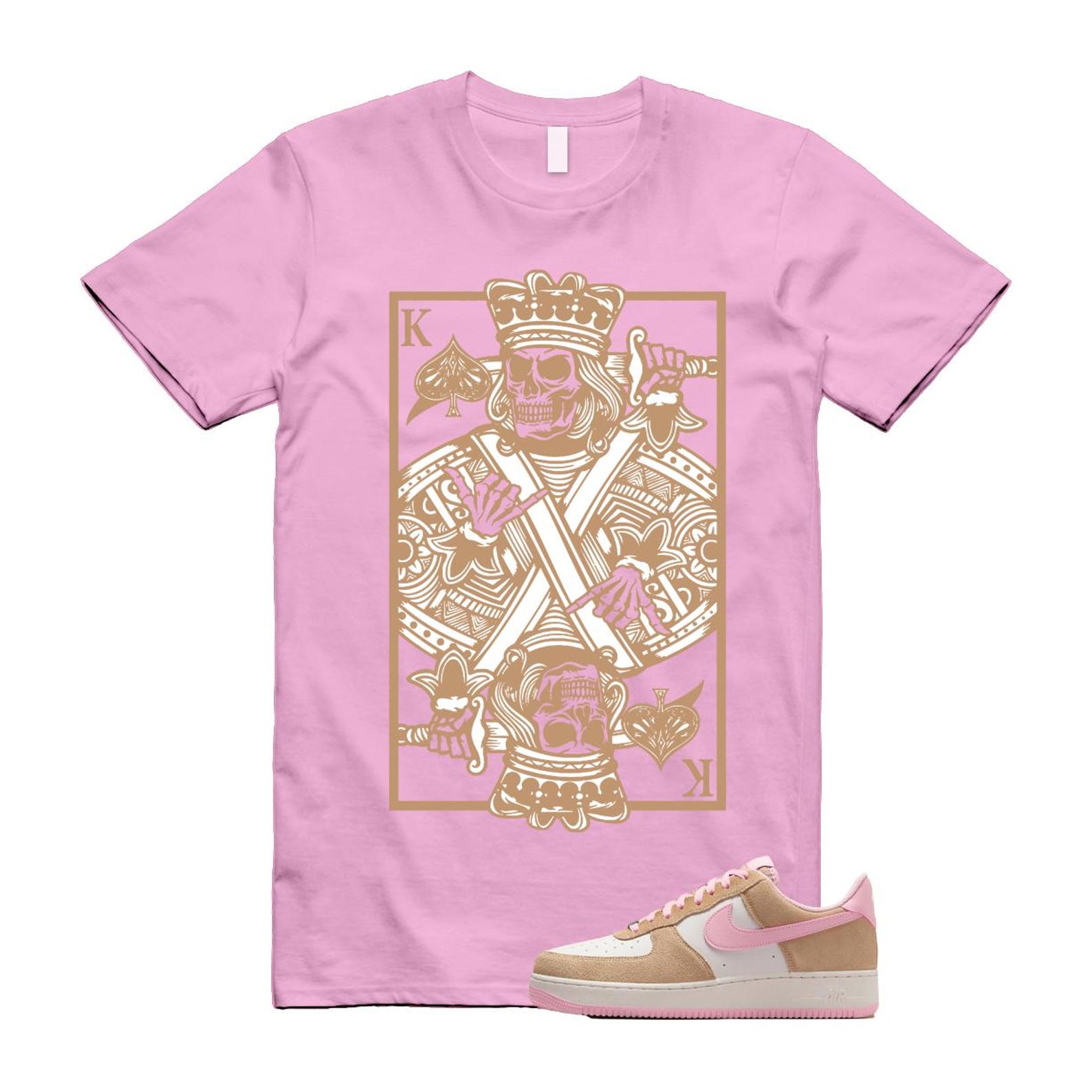 Air Force 1 Rattan Pink Hemp Phantom Medium Soft Low '07 LV8 T Shirt Match KC FQ8714-202 T-Shirt, Sneaker Match Tee