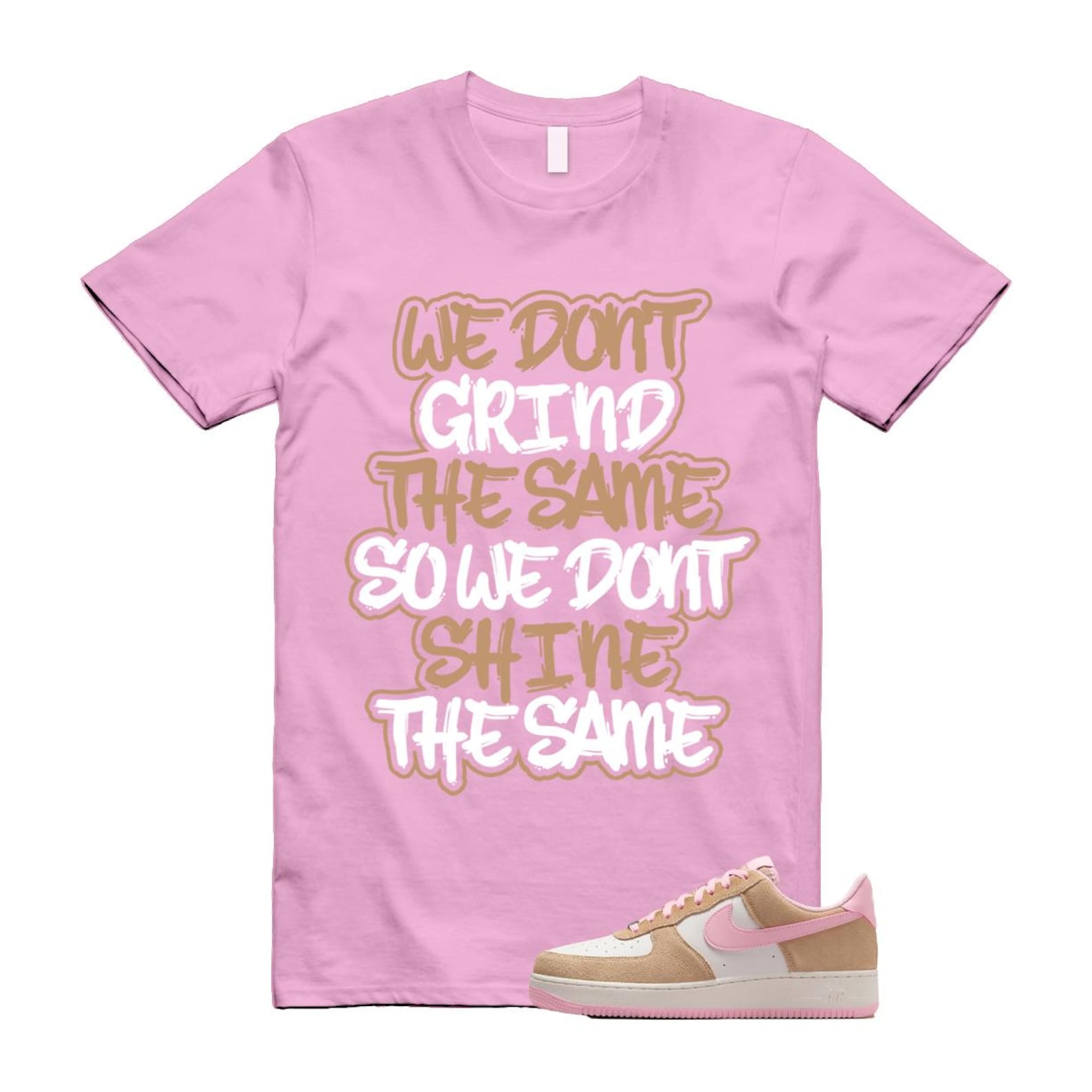Air Force 1 Rattan Pink Hemp Phantom Medium Soft Low '07 LV8 T Shirt Match GRIND FQ8714-202 T-Shirt, Sneaker Match Tee