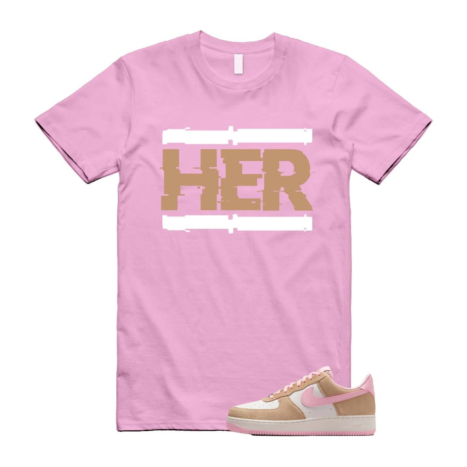 Air Force 1 Rattan Pink Hemp Phantom Medium Soft Low '07 LV8 T Shirt Match HER FQ8714-202 T-Shirt, Sneaker Match Tee
