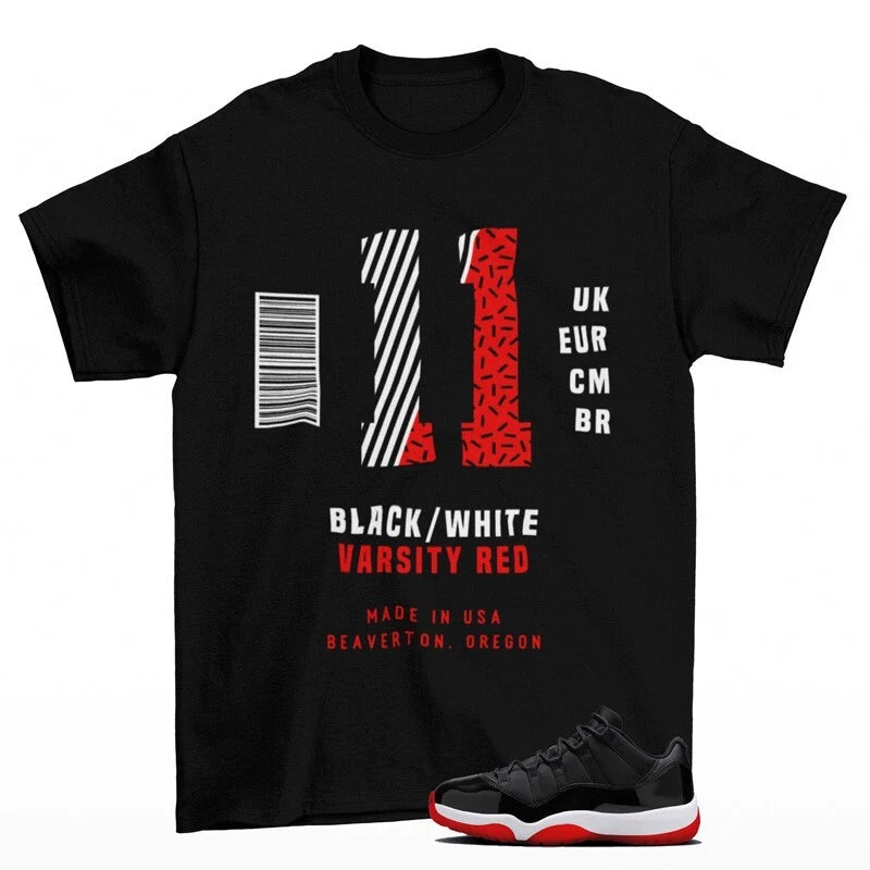Sneaker Label Shirt to Match Jordan 11 Retro Low Bred FV5104-006 T-Shirt, Sneaker Match Tee