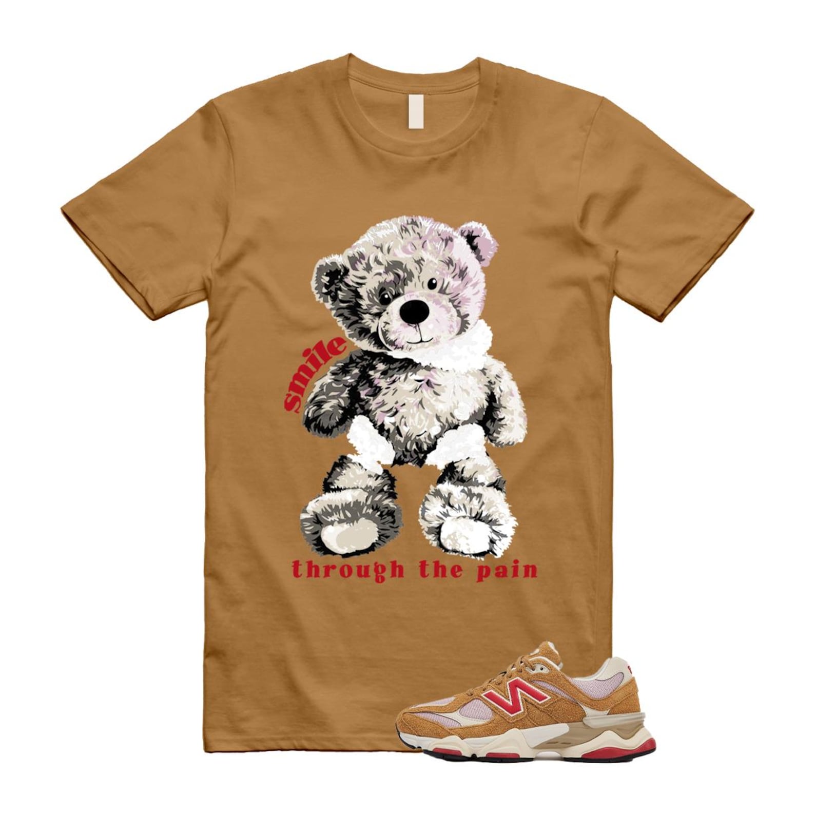 9060 Great Plains True Red Twilight Haze Wheat T Shirt Match SMILE U9060GEA T-Shirt, Sneaker Match Tee