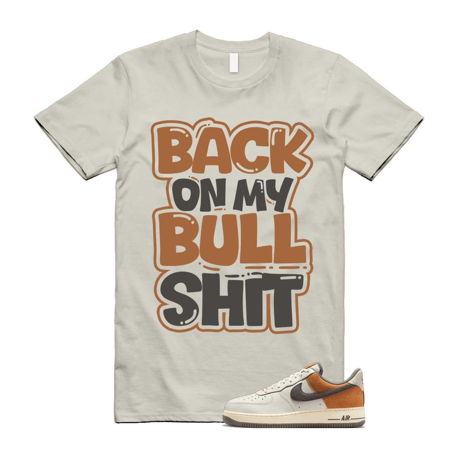 Air Force 1 Phantom Copper Moon Coconut Milk Flat Pewter T Shirt Match BULL IB7718-030 T-Shirt, Sneaker Match Tee