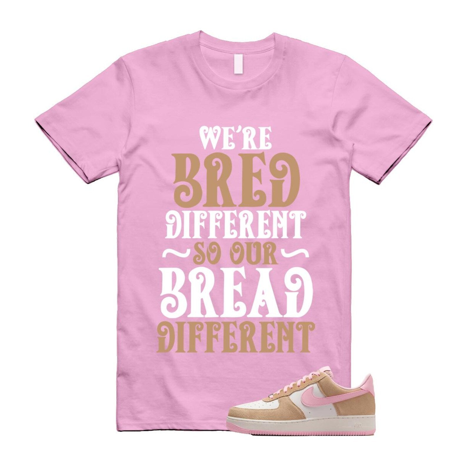 Air Force 1 Rattan Pink Hemp Phantom Medium Soft Low '07 LV8 T Shirt Match BREAD FQ8714-202 T-Shirt, Sneaker Match Tee