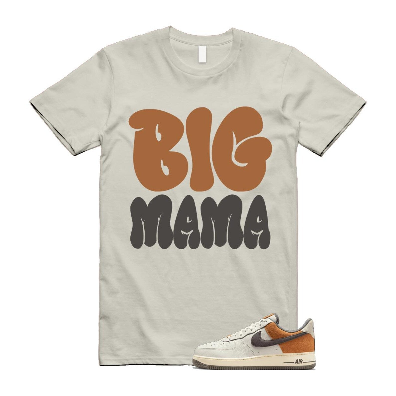 Air Force 1 Phantom Copper Moon Coconut Milk Flat Pewter T Shirt Match MAMA IB7718-030 T-Shirt, Sneaker Match Tee