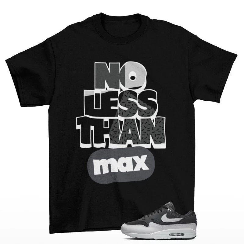 No Less Sneaker Shirt Black to Match Air Max 1 Off Noir Vast Grey FZ5808-007 T-Shirt, Sneaker Match Tee