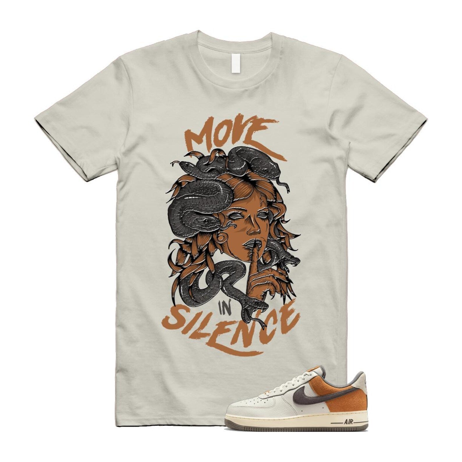 Air Force 1 Phantom Copper Moon Coconut Milk Flat Pewter T Shirt Match MIS IB7718-030 T-Shirt, Sneaker Match Tee