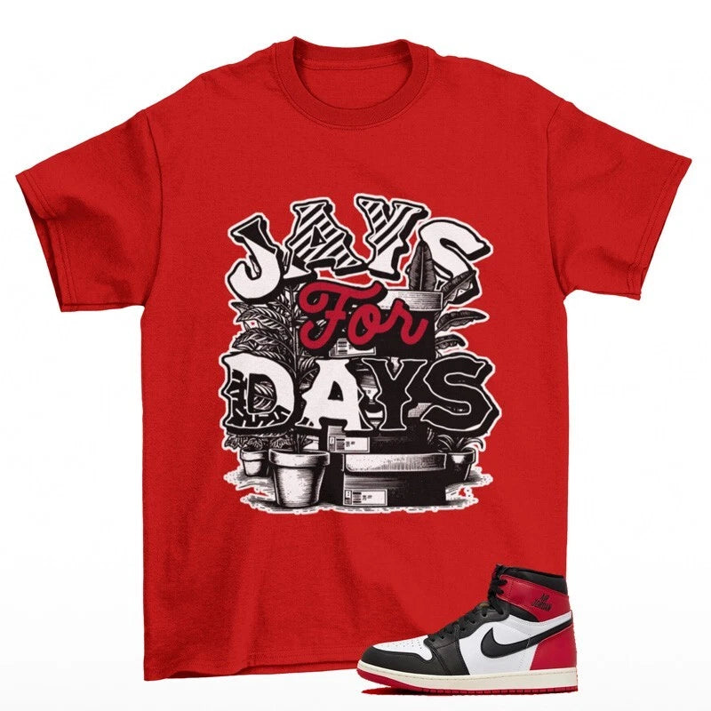Stacked Shirt Red to Match Jordan 1 Black Toe Reimagined DZ5485-106 T-Shirt, Sneaker Match Tee