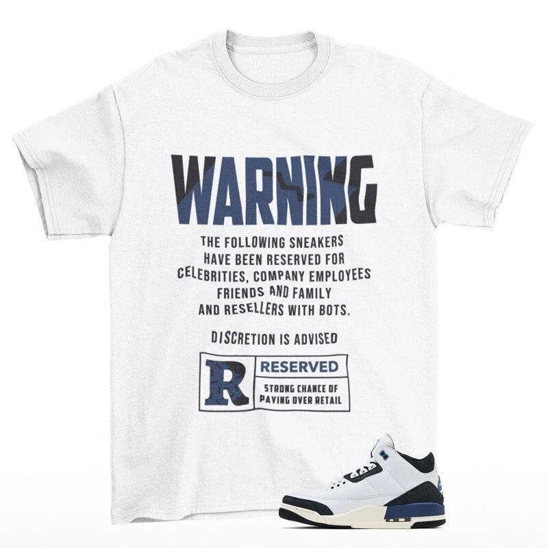 Reserved Shirt to Match Jordan 3 A Ma ManiÃ©re Diffused Blue HV8571-100 T-Shirt, Sneaker Match Tee