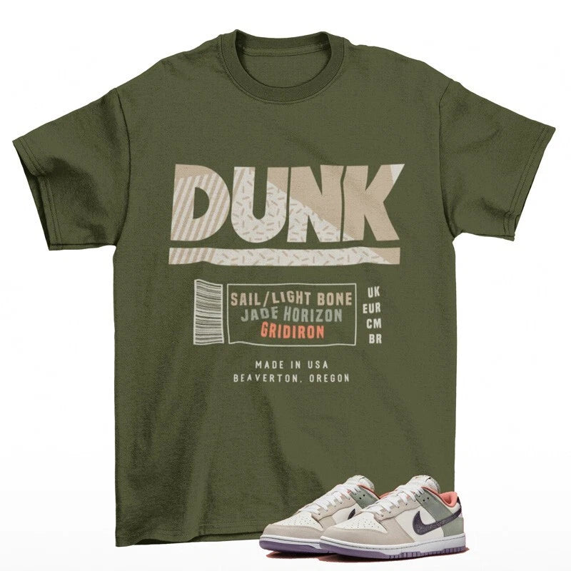 Sneaker Label Shirt Olive to Match Dunk Low NOLA HV5750-133 T-Shirt, Sneaker Match Tee