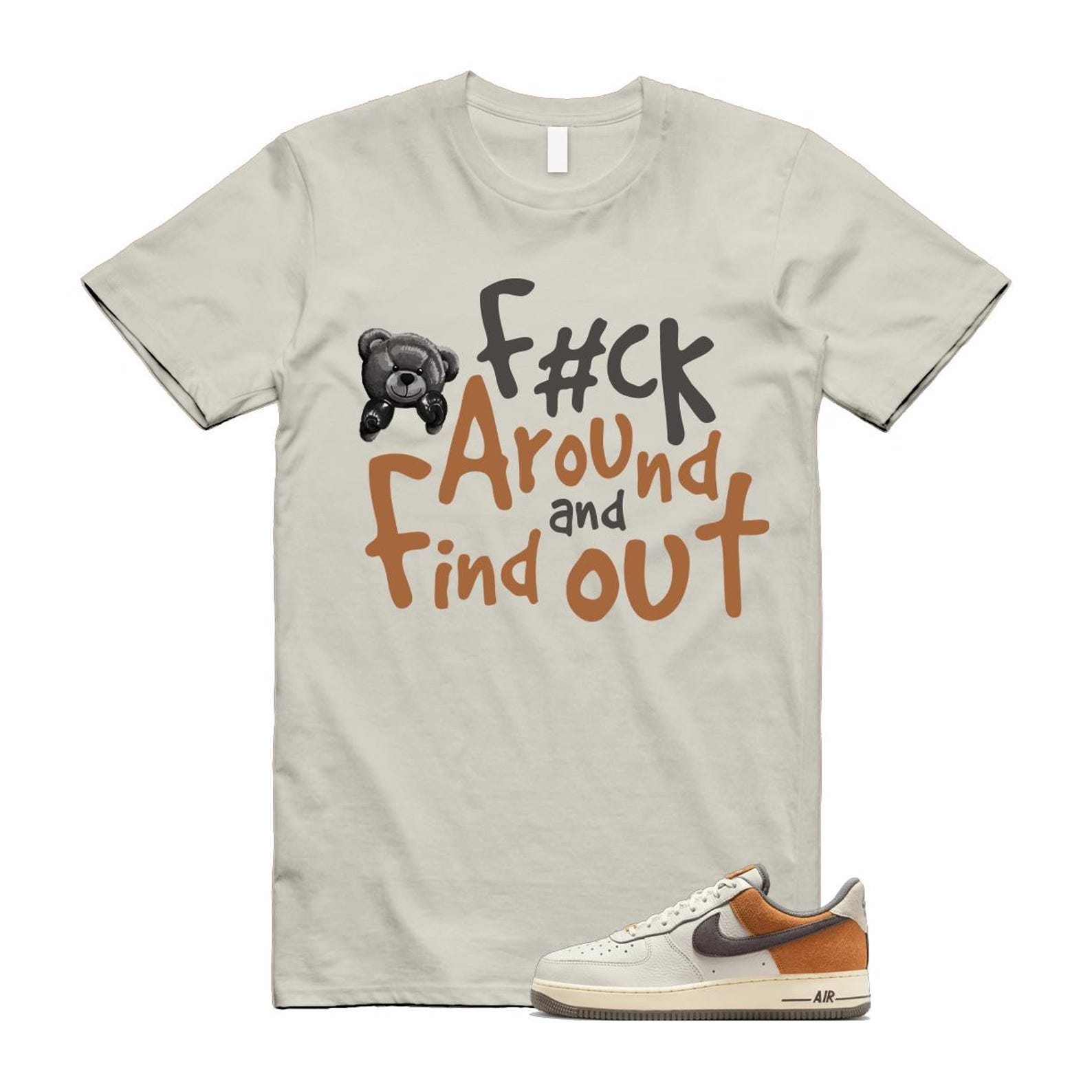 Air Force 1 Phantom Copper Moon Coconut Milk Flat Pewter T Shirt Match FCK IB7718-030 T-Shirt, Sneaker Match Tee