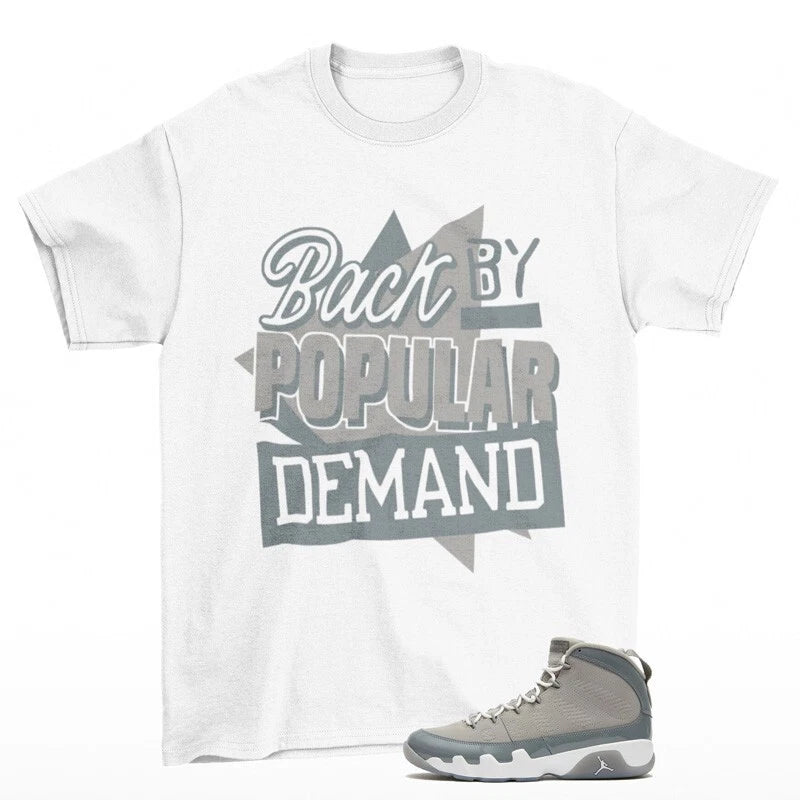 Throwback Sneaker Shirt White to Match Jordan 9 Retro Cool Grey HV4794-011 T-Shirt, Sneaker Match Tee