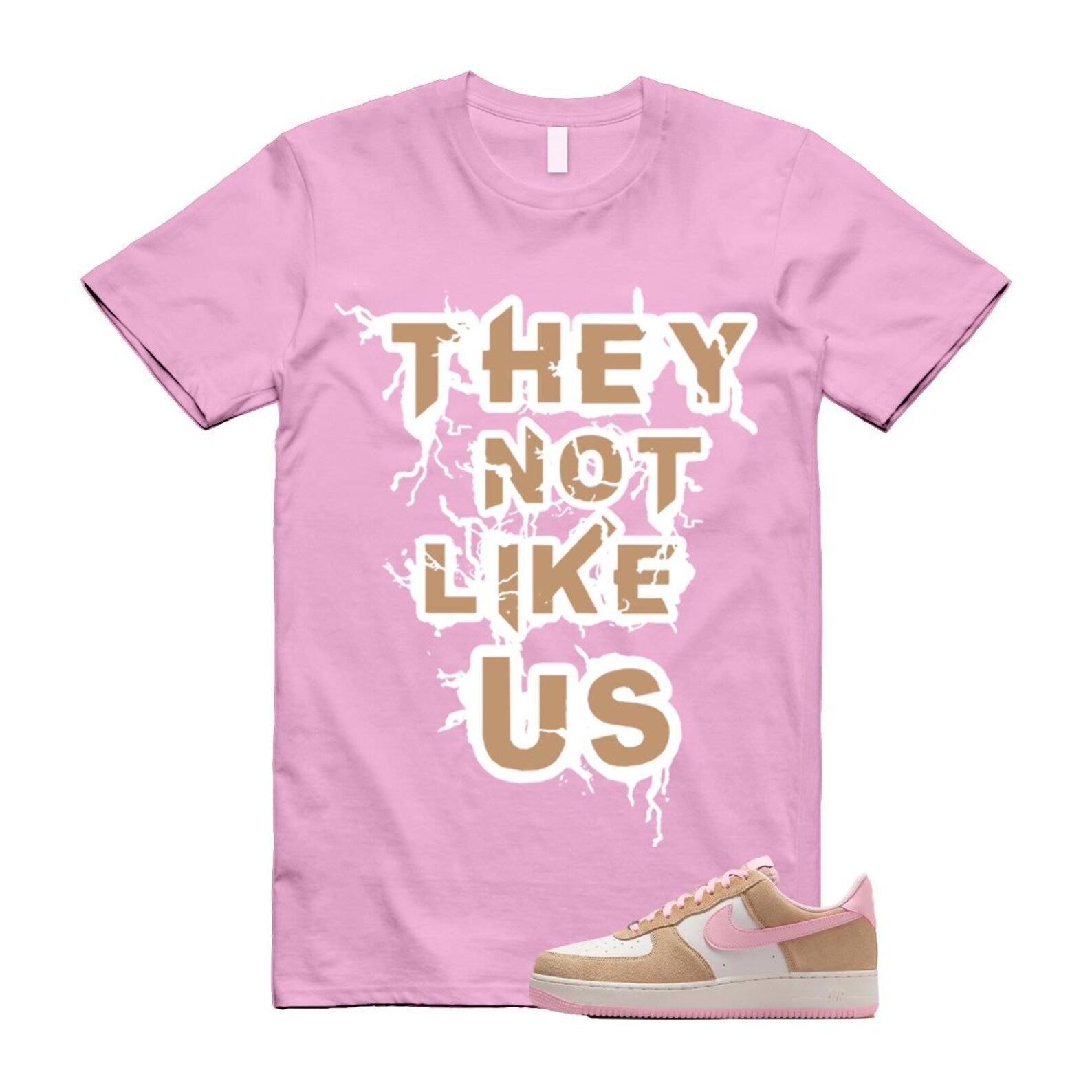 Air Force 1 Rattan Pink Hemp Phantom Medium Soft Low '07 LV8 T Shirt Match US FQ8714-202 T-Shirt, Sneaker Match Tee