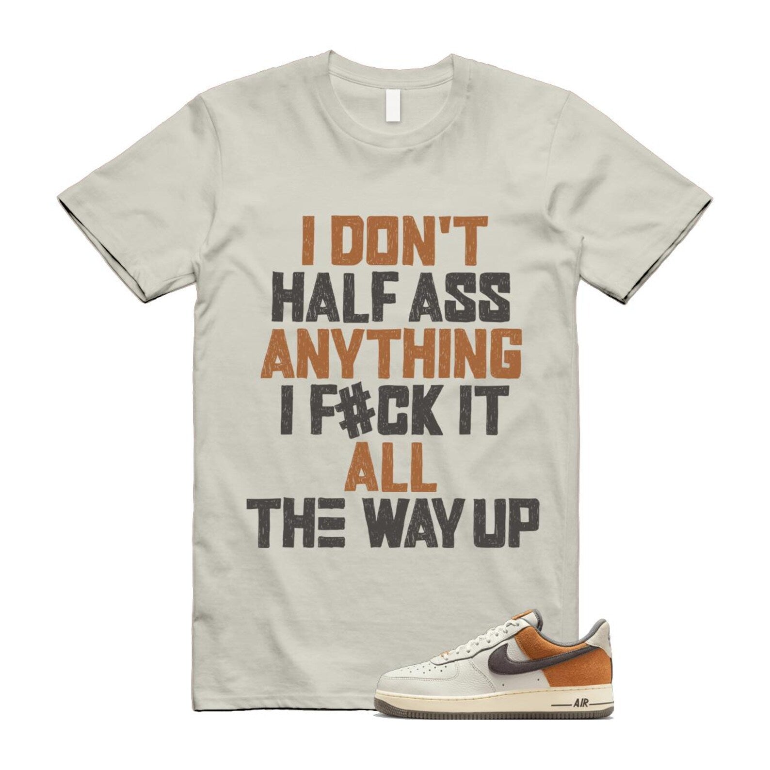 Air Force 1 Phantom Copper Moon Coconut Milk Flat Pewter T Shirt Match HALF IB7718-030 T-Shirt, Sneaker Match Tee