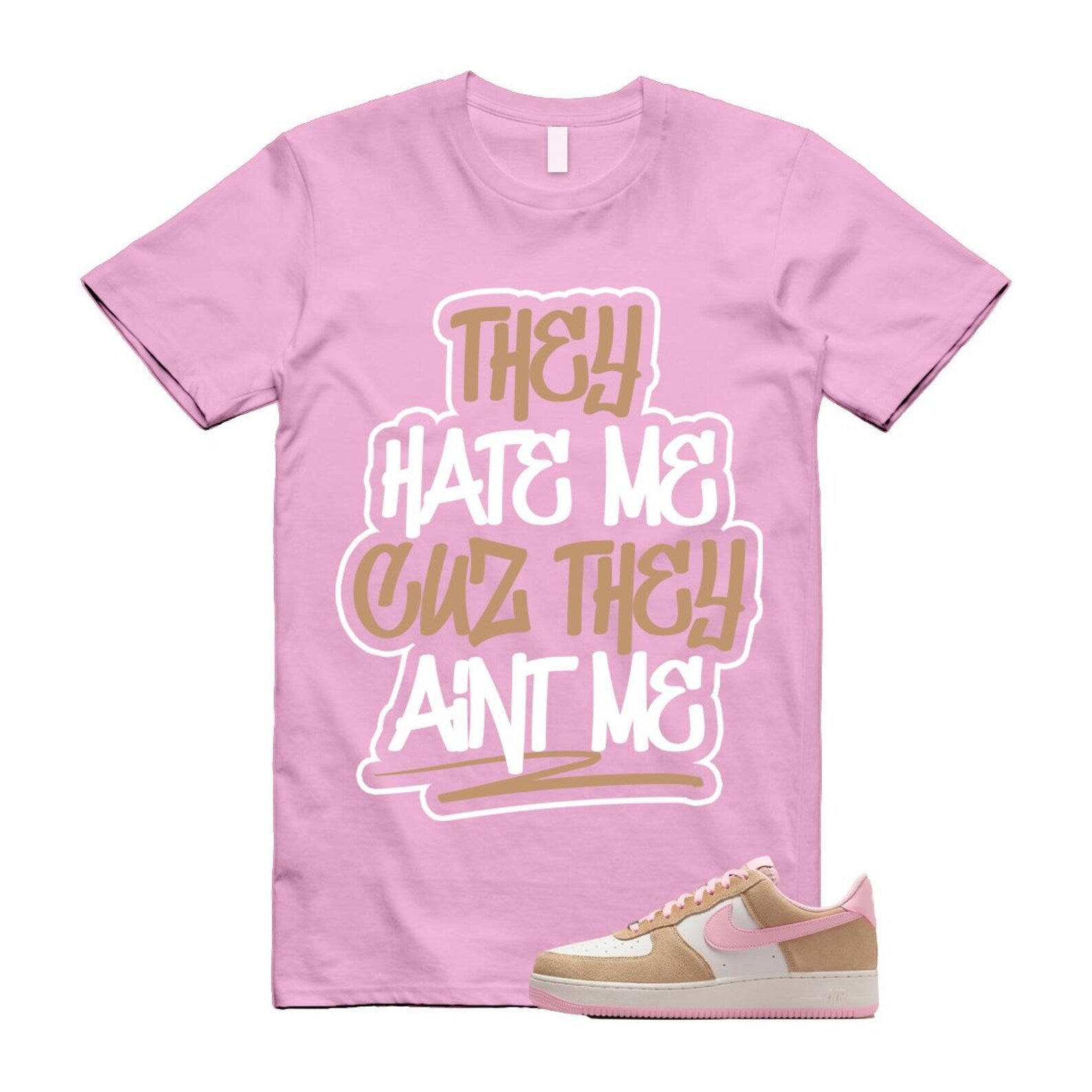 Air Force 1 Rattan Pink Hemp Phantom Medium Soft Low '07 LV8 T Shirt Match AINTME FQ8714-202 T-Shirt, Sneaker Match Tee