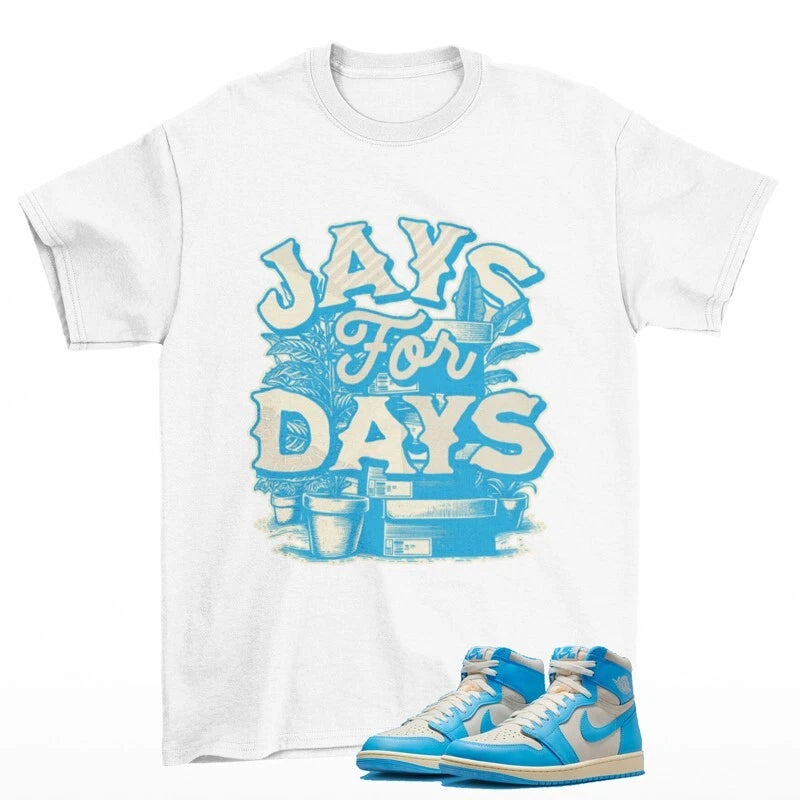 Stacked Sneaker Shirt White to Match Jordan 1 Retro UNC Reimagined DZ5485-402 T-Shirt, Sneaker Match Tee