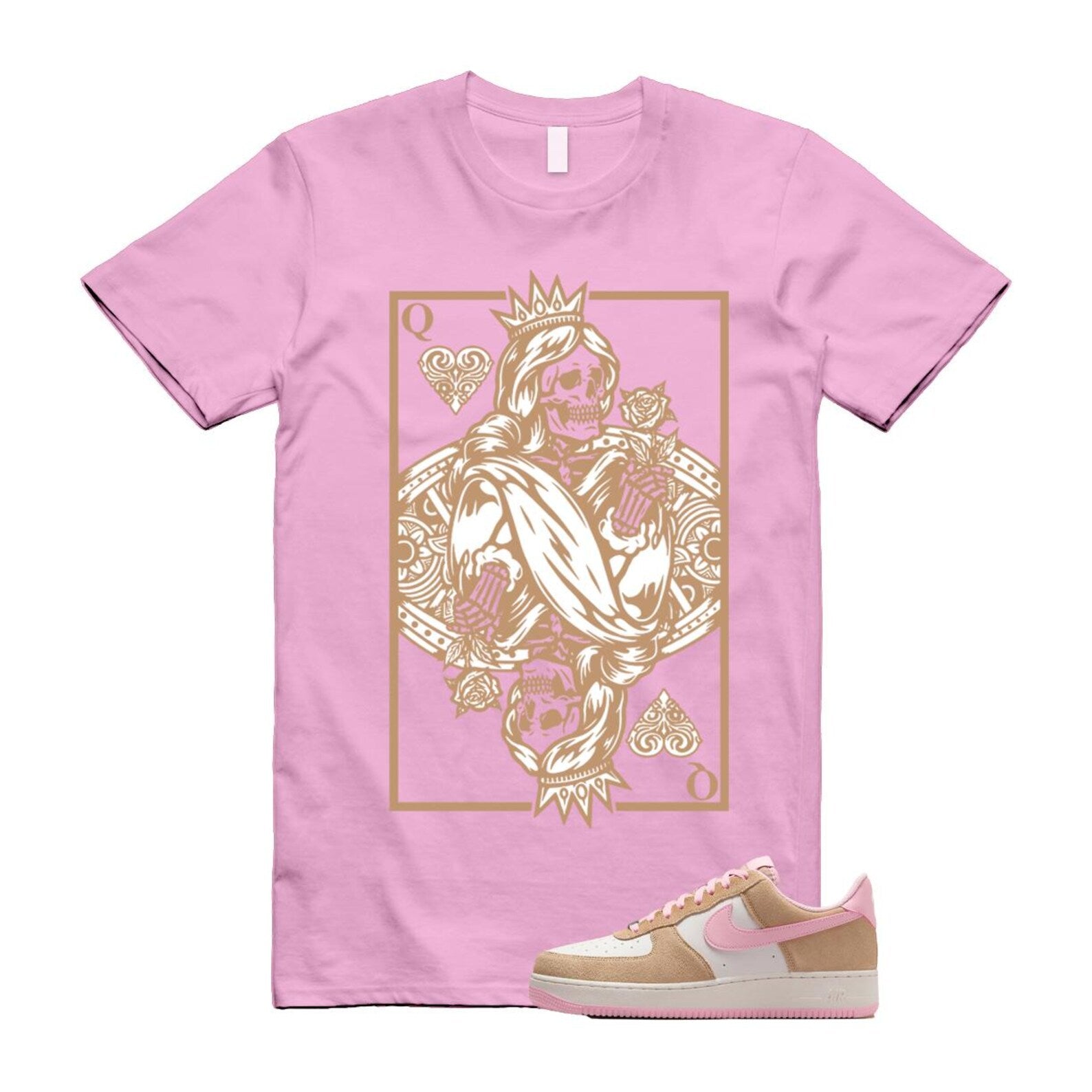 Air Force 1 Rattan Pink Hemp Phantom Medium Soft Low '07 LV8 T Shirt Match QC FQ8714-202 T-Shirt, Sneaker Match Tee