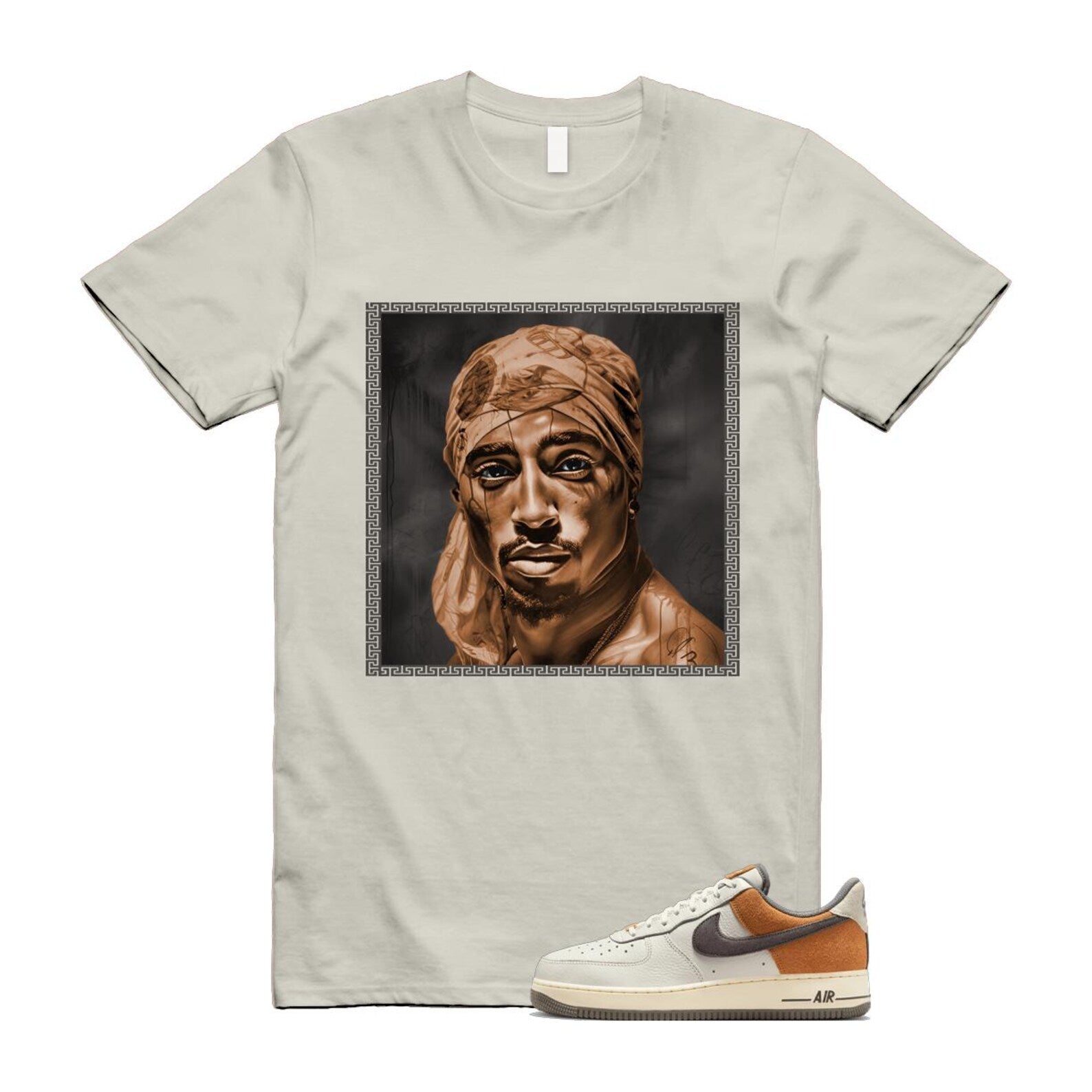 Air Force 1 Phantom Copper Moon Coconut Milk Flat Pewter T Shirt Match PAC IB7718-030 T-Shirt, Sneaker Match Tee