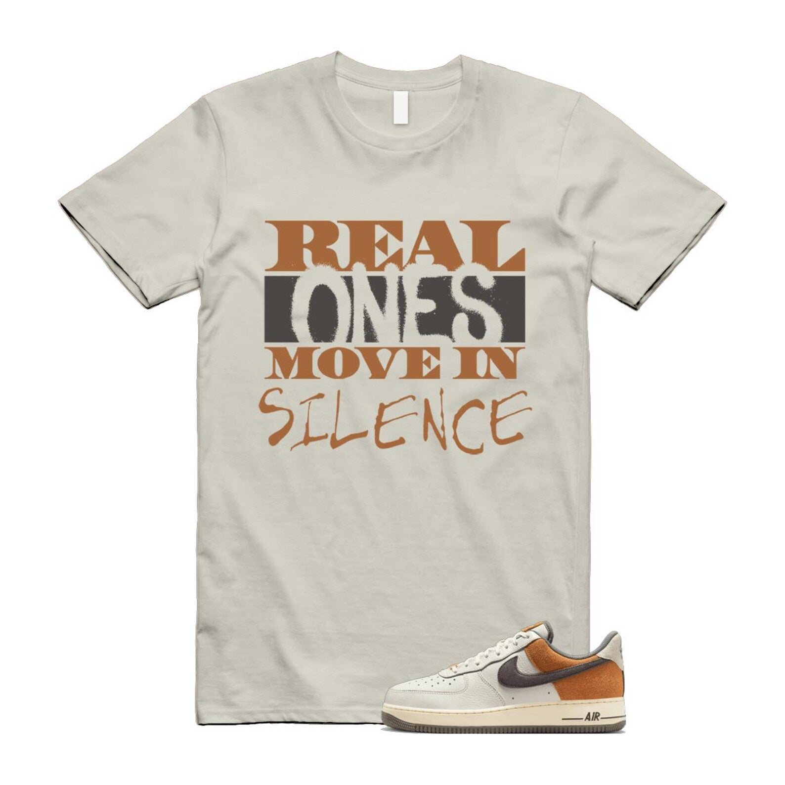 Air Force 1 Phantom Copper Moon Coconut Milk Flat Pewter T Shirt Match REAL IB7718-030 T-Shirt, Sneaker Match Tee