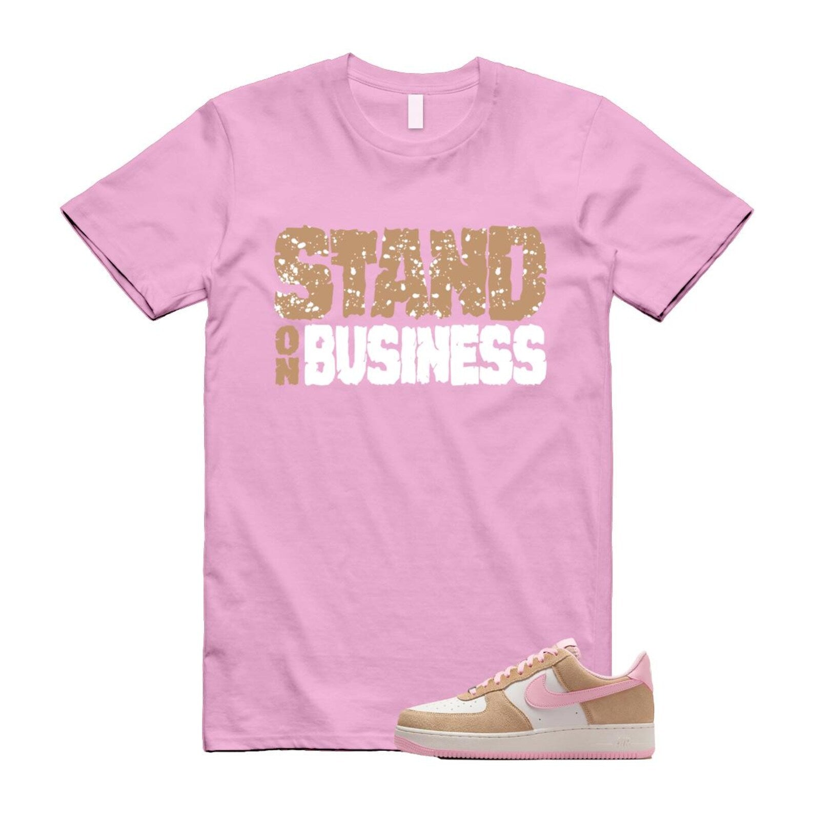 Air Force 1 Rattan Pink Hemp Phantom Medium Soft Low '07 LV8 T Shirt Match SOB FQ8714-202 T-Shirt, Sneaker Match Tee