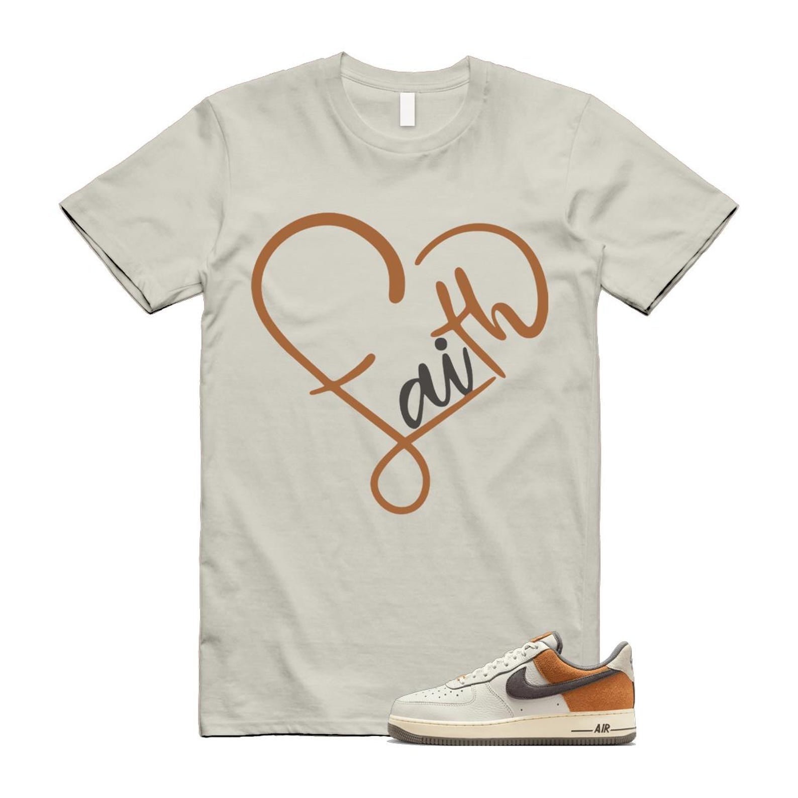 Air Force 1 Phantom Copper Moon Coconut Milk Flat Pewter T Shirt Match FAITH IB7718-030 T-Shirt, Sneaker Match Tee