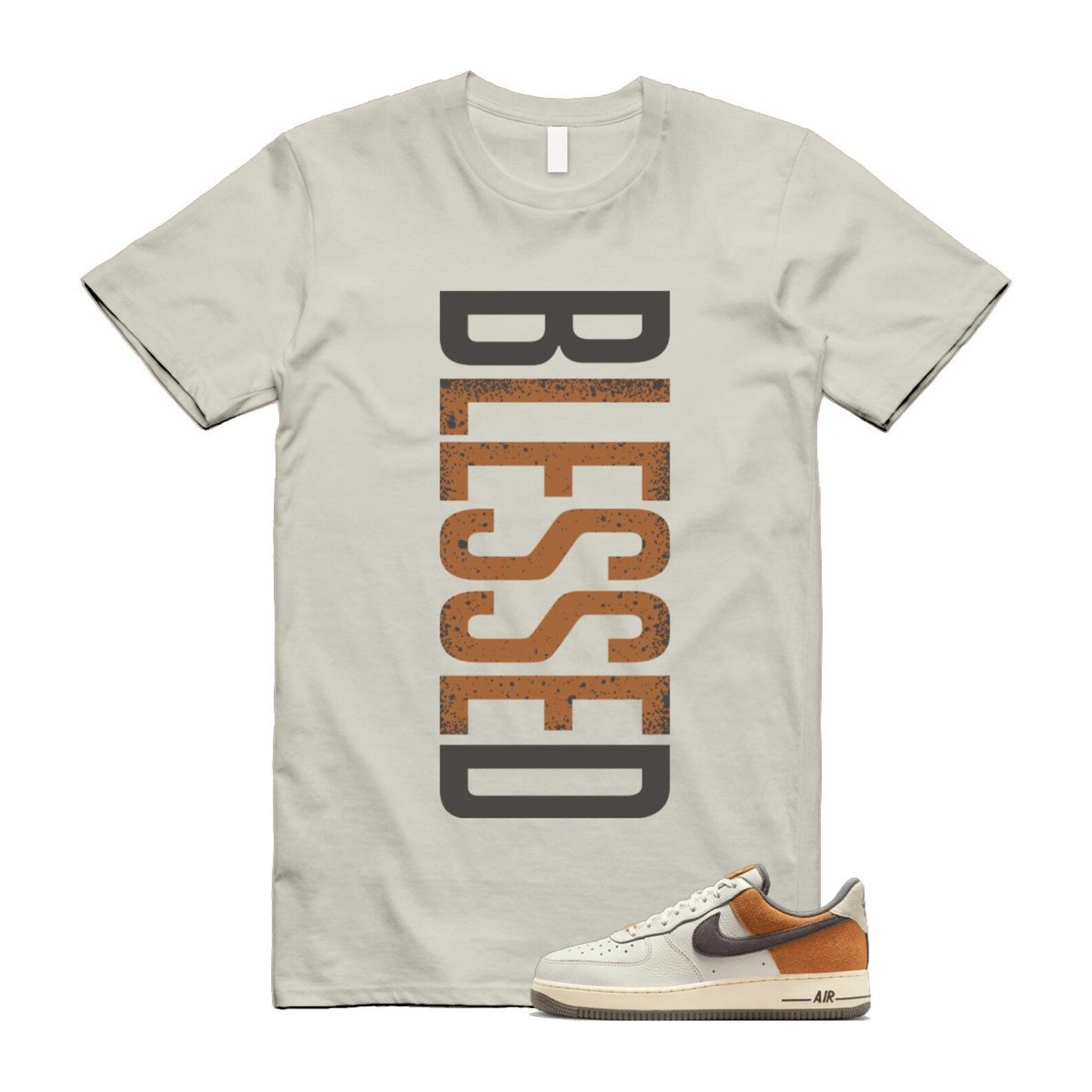 Air Force 1 Phantom Copper Moon Coconut Milk Flat Pewter T Shirt Match VERTBLS IB7718-030 T-Shirt, Sneaker Match Tee