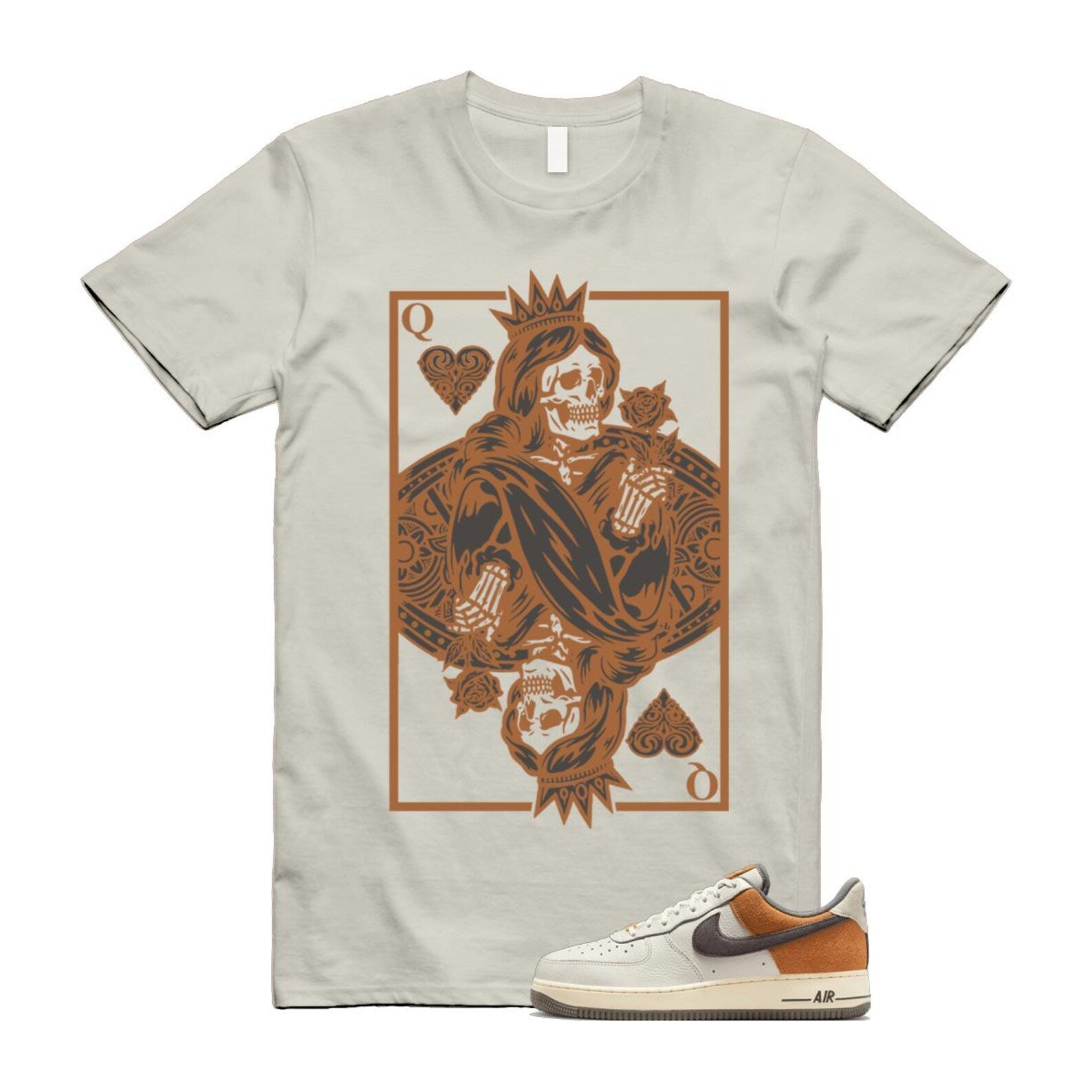 Air Force 1 Phantom Copper Moon Coconut Milk Flat Pewter T Shirt Match QC IB7718-030 T-Shirt, Sneaker Match Tee