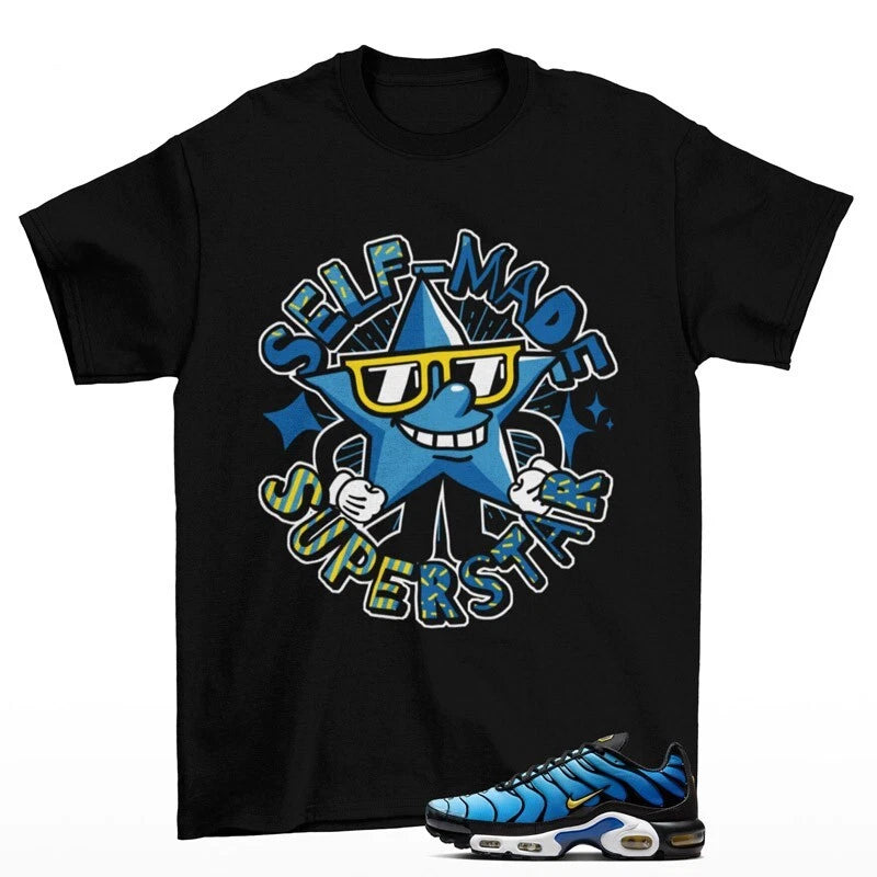 Superstar Sneaker Shirt Black to Match Air Max Plus OG Hyper Blue DX0755-001 T-Shirt, Sneaker Match Tee