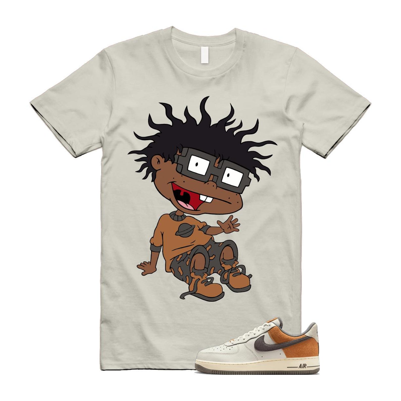 Air Force 1 Phantom Copper Moon Coconut Milk Flat Pewter T Shirt Match FINSTER IB7718-030 T-Shirt, Sneaker Match Tee