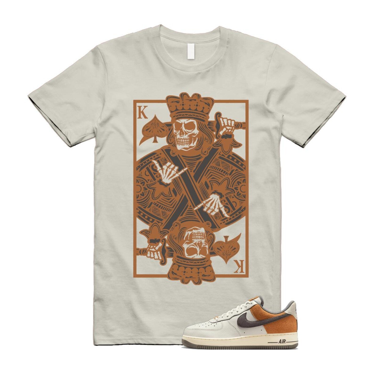 Air Force 1 Phantom Copper Moon Coconut Milk Flat Pewter T Shirt Match KC IB7718-030 T-Shirt, Sneaker Match Tee