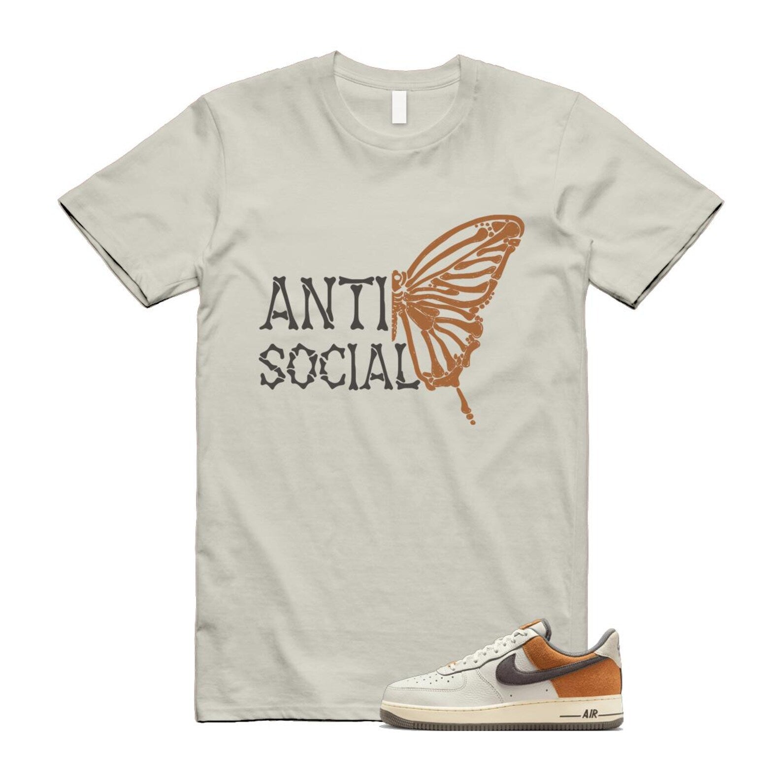 Air Force 1 Phantom Copper Moon Coconut Milk Flat Pewter T Shirt Match ASB IB7718-030 T-Shirt, Sneaker Match Tee