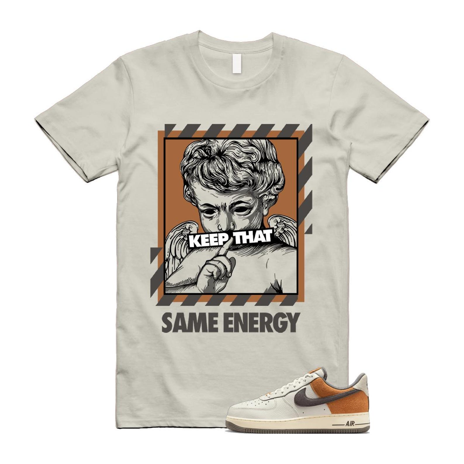 Air Force 1 Phantom Copper Moon Coconut Milk Flat Pewter T Shirt Match ENERGY IB7718-030 T-Shirt, Sneaker Match Tee